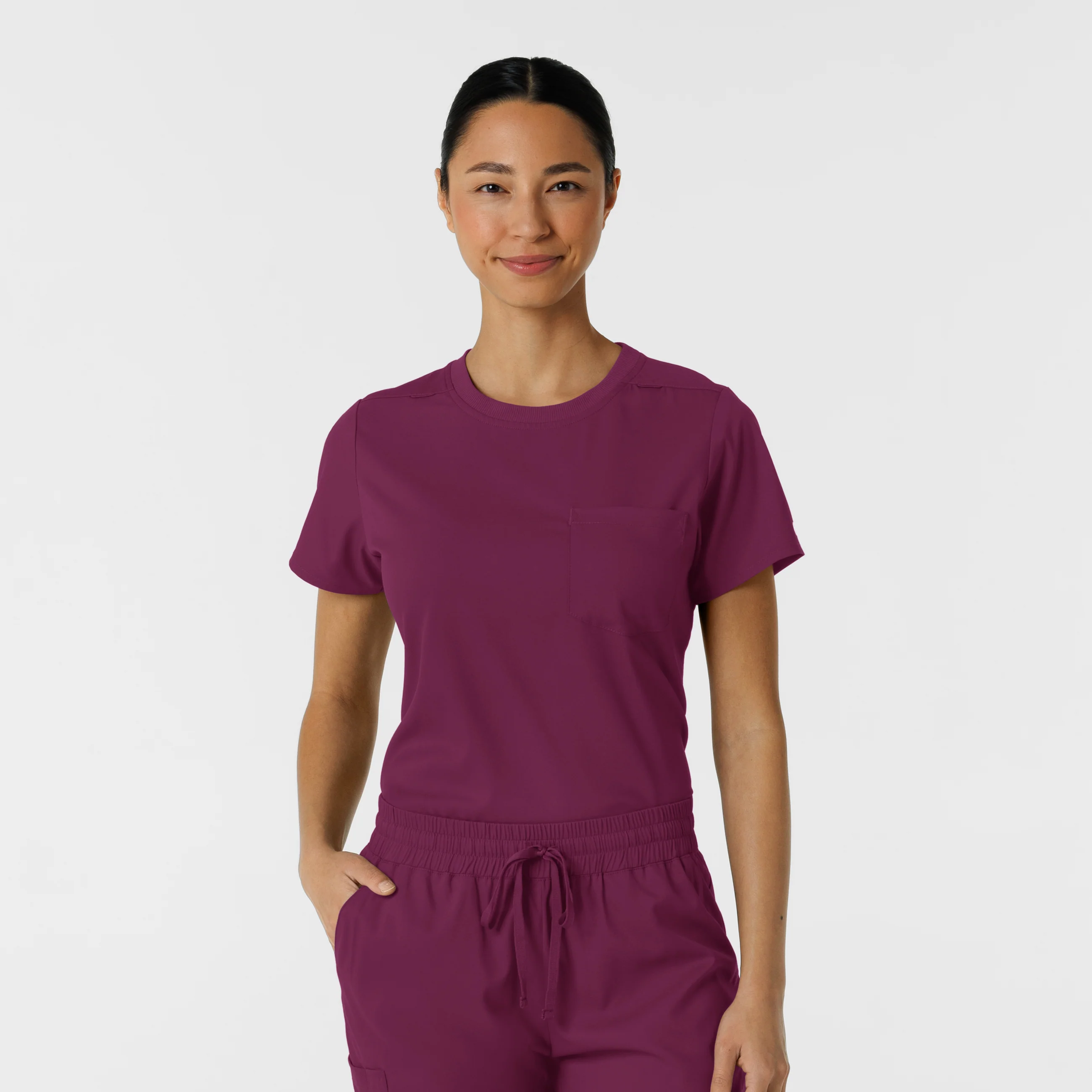 Boundless Women's Classic Scrub Tee - Wine - Image 5