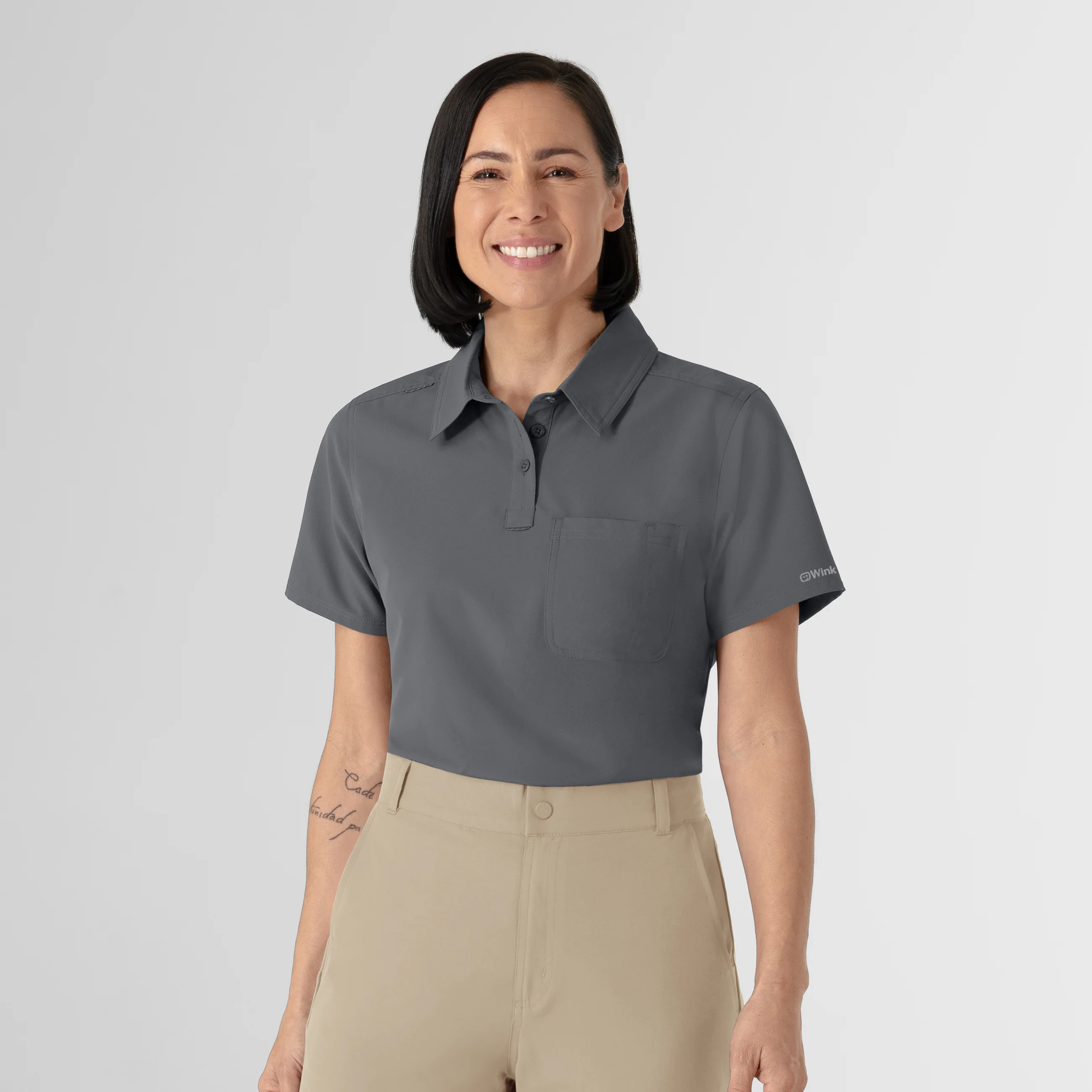 NURTUR Women's Polo - Pewter