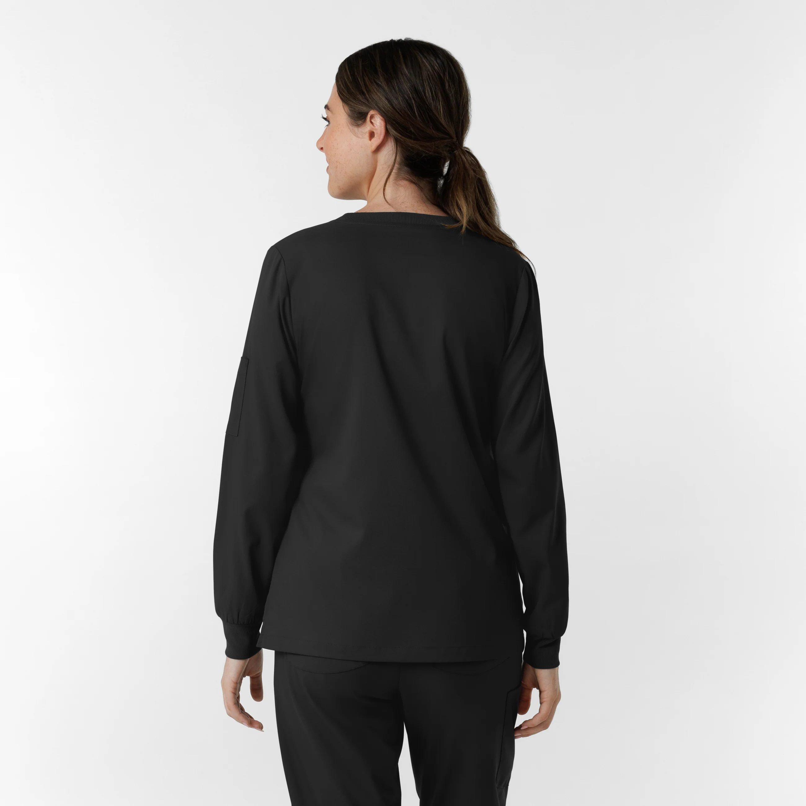 Boundless Women's Classic Long Sleeve Scrub Top - Black - Image 2