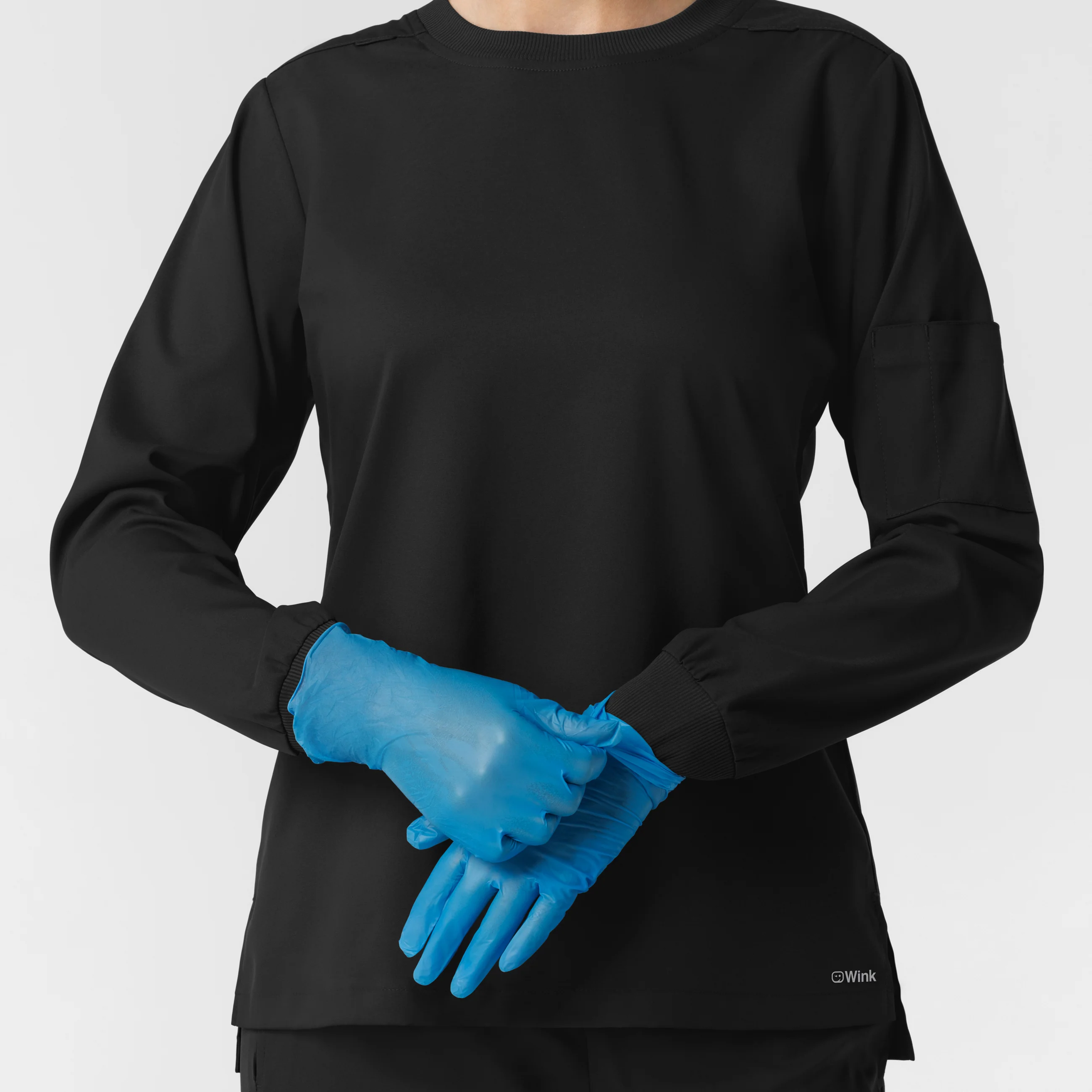 Boundless Women's Classic Long Sleeve Scrub Top - Black - Image 9