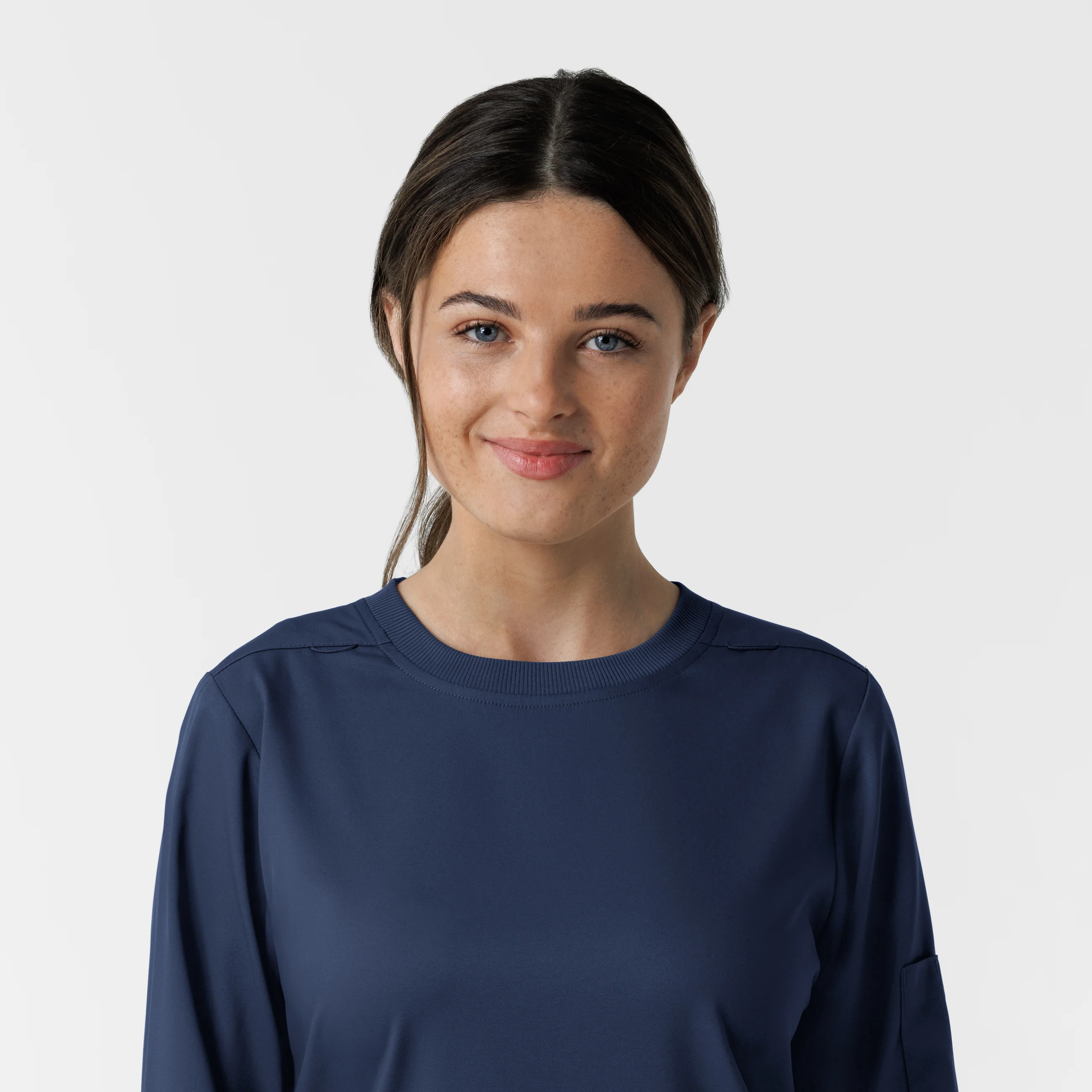 Boundless Women's Classic Long Sleeve Scrub Top - Navy - Image 5