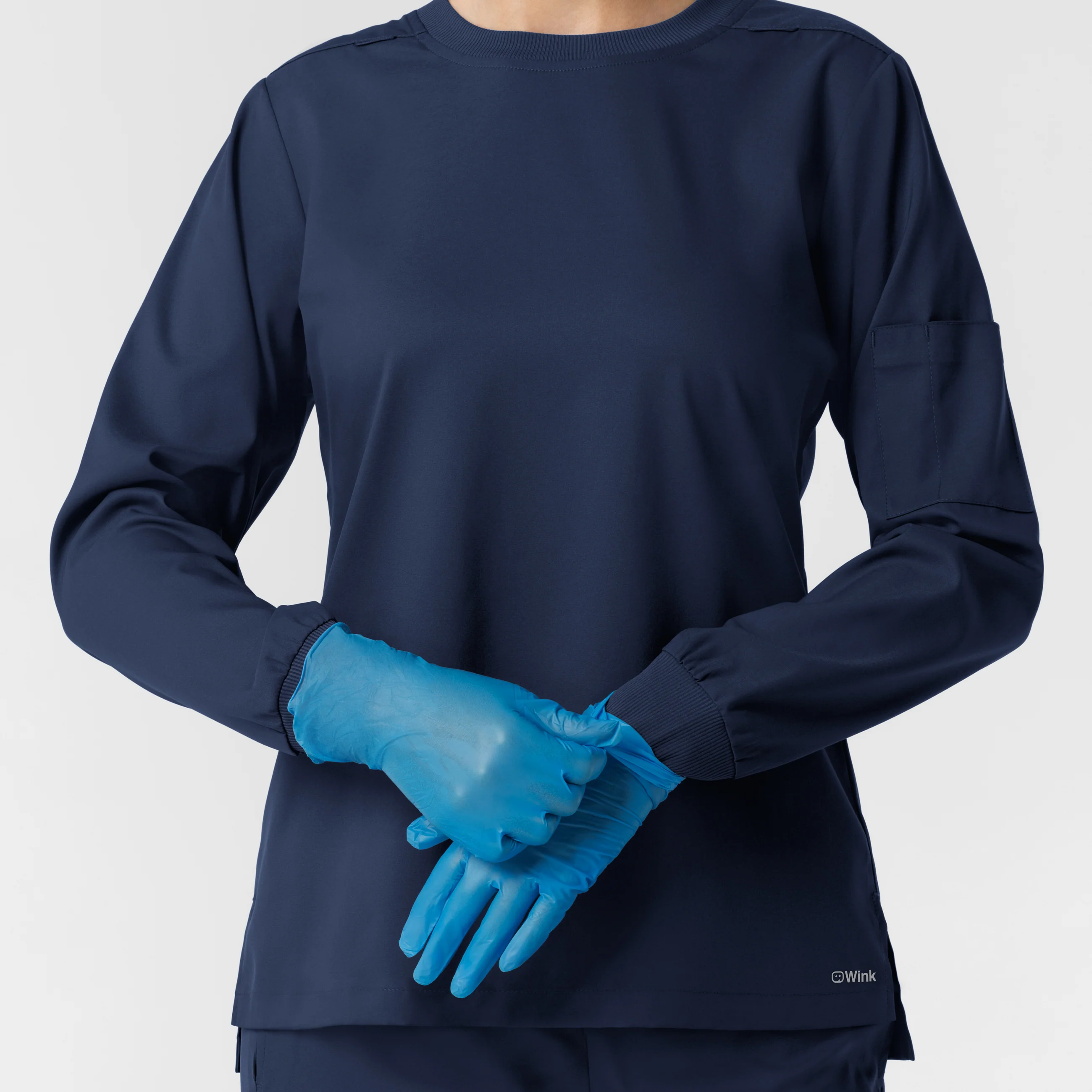 Boundless Women's Classic Long Sleeve Scrub Top - Navy - Image 9