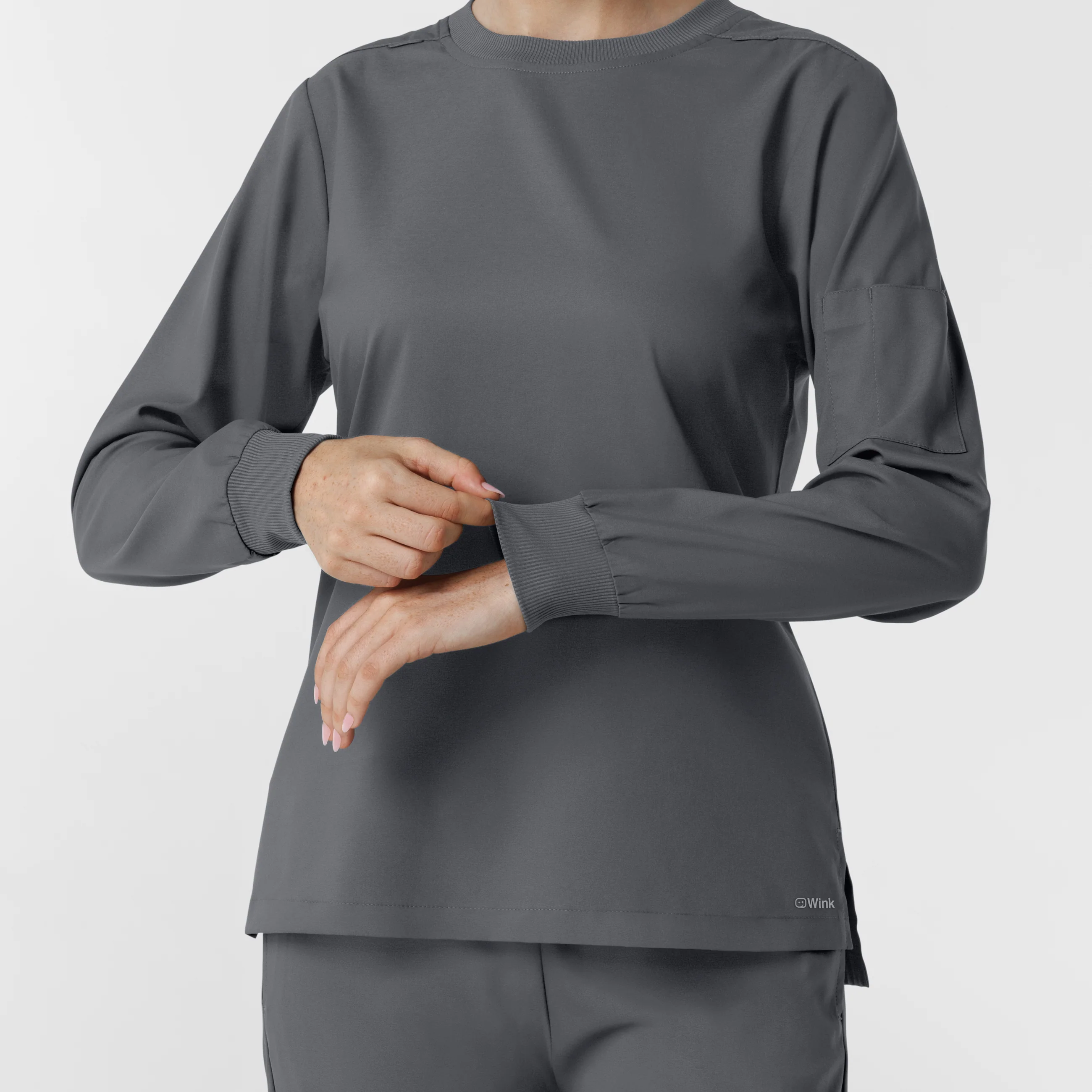 Boundless Women's Classic Long Sleeve Scrub Top - Pewter - Image 10