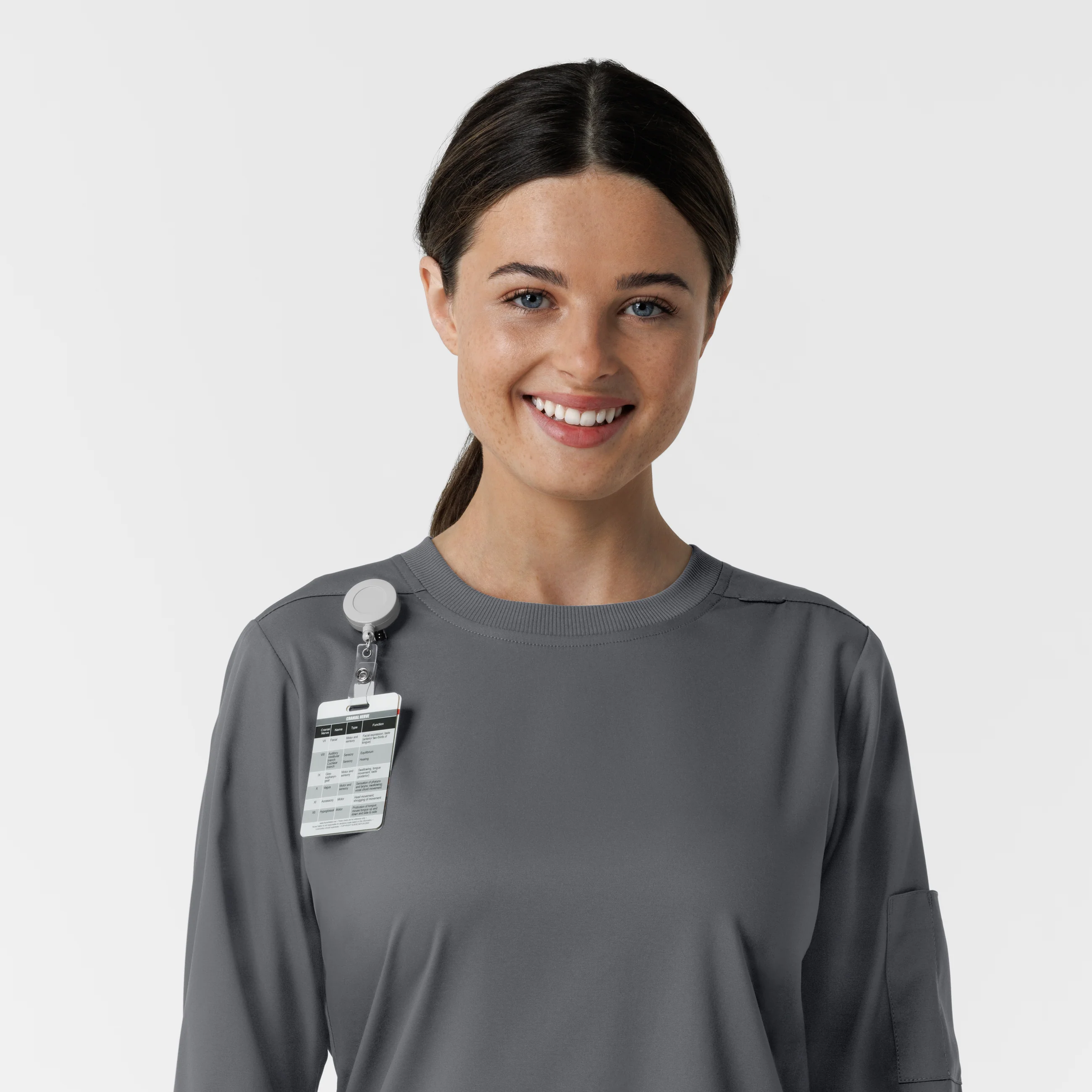 Boundless Women's Classic Long Sleeve Scrub Top - Pewter - Image 6