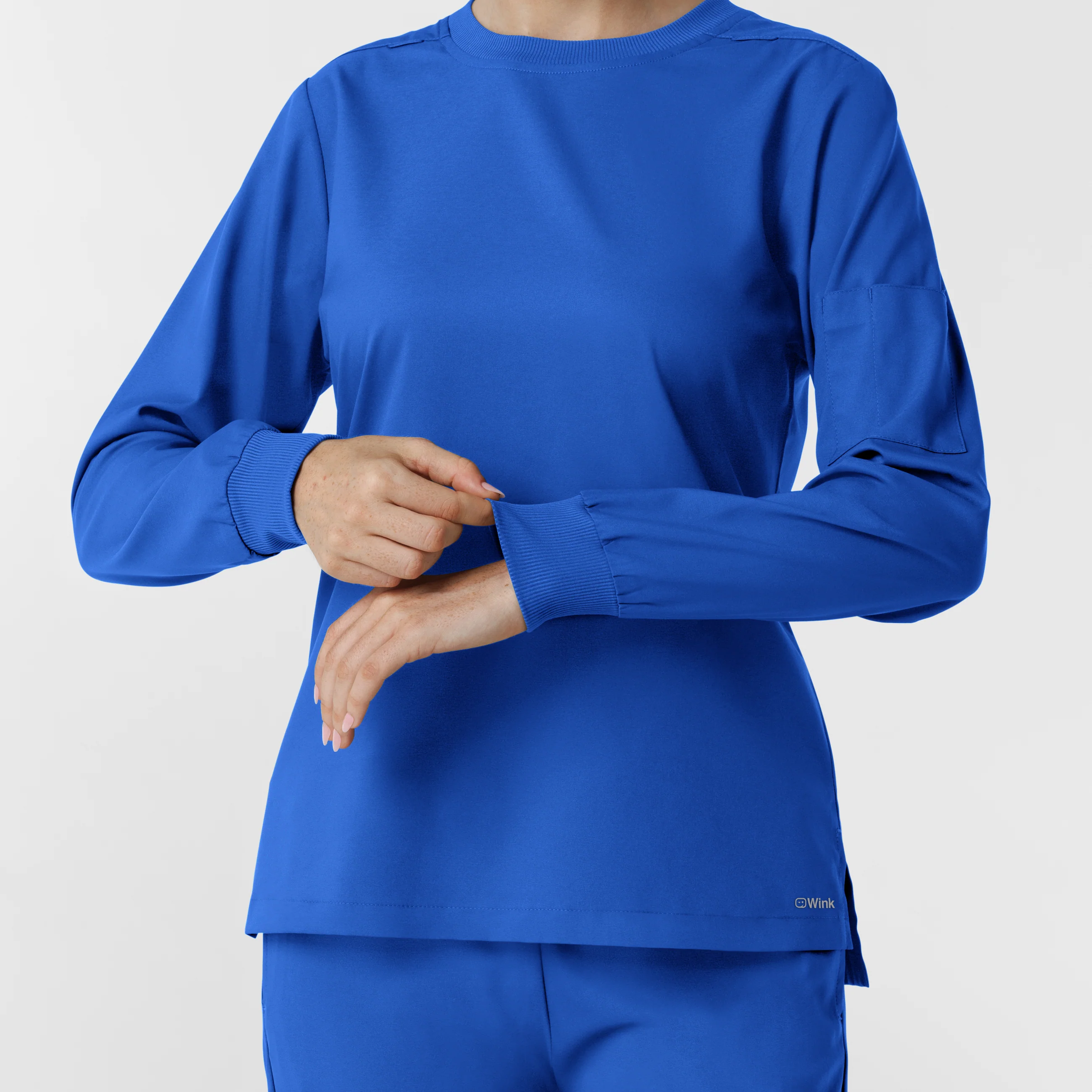 Boundless Women's Classic Long Sleeve Scrub Top - Royal - Image 11
