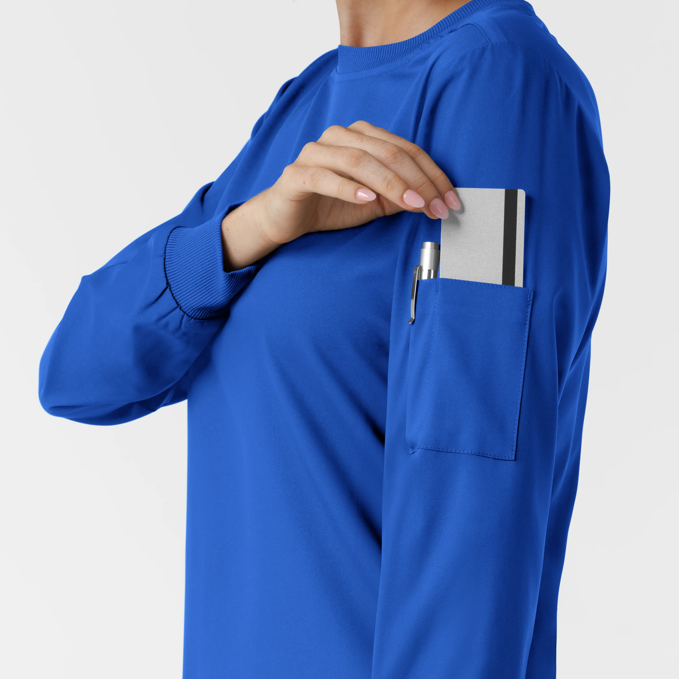 Boundless Women's Classic Long Sleeve Scrub Top - Royal - Image 8
