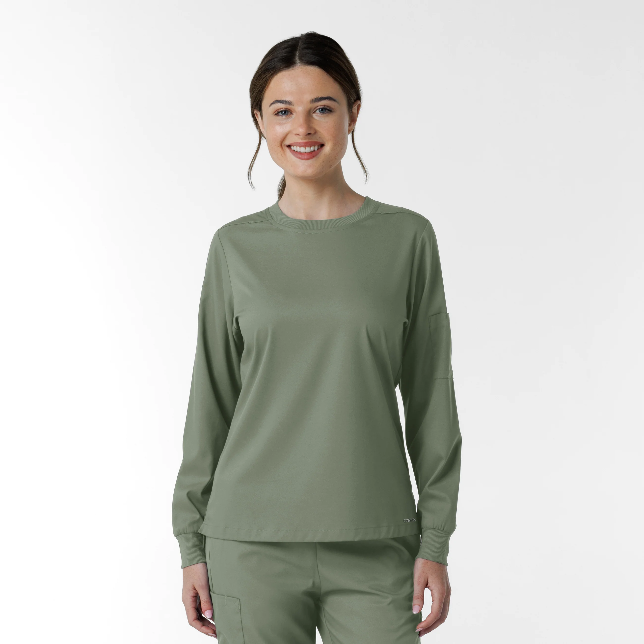 Boundless Women's Classic Long Sleeve Scrub Top - Sage