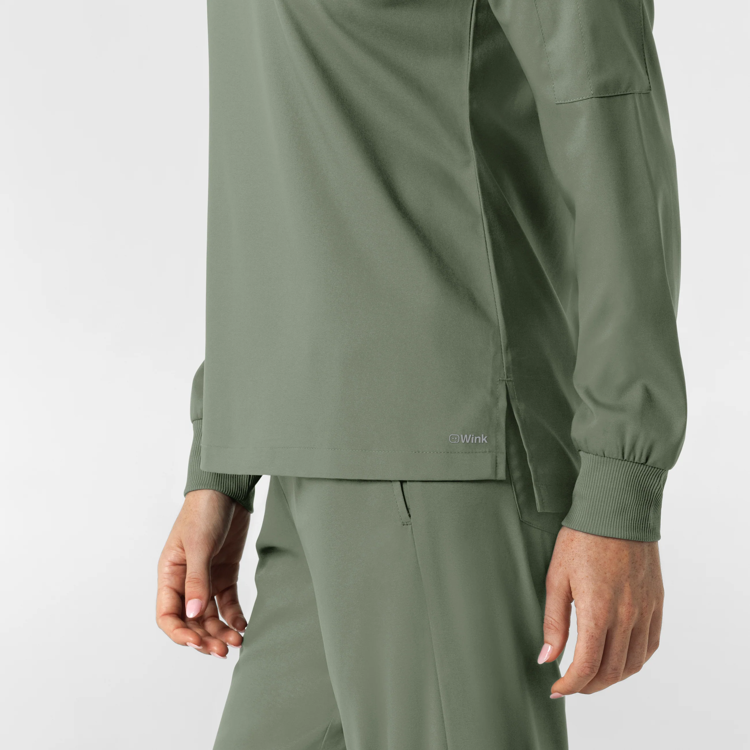 Boundless Women's Classic Long Sleeve Scrub Top - Sage - Image 10