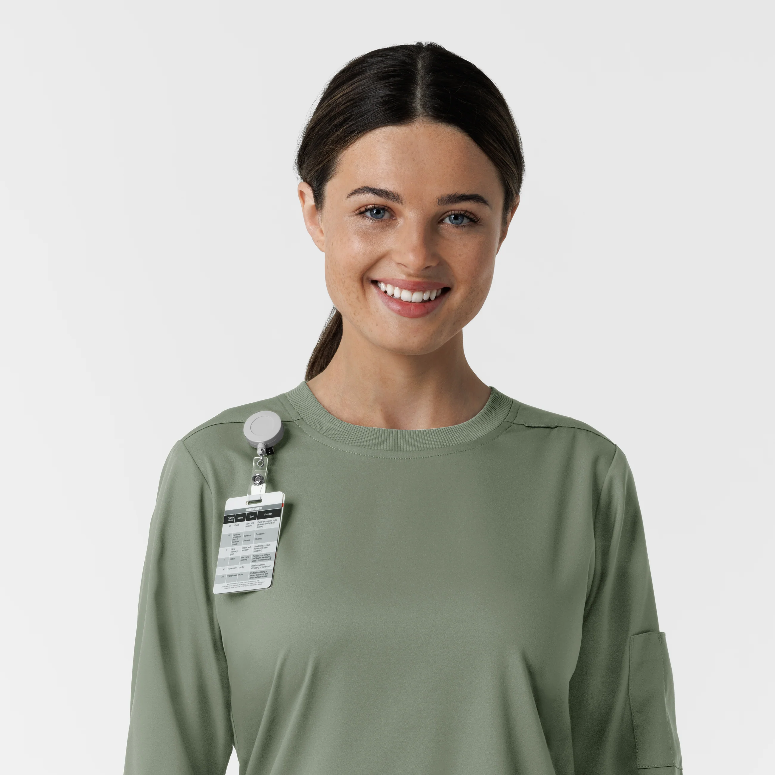 Boundless Women's Classic Long Sleeve Scrub Top - Sage - Image 6