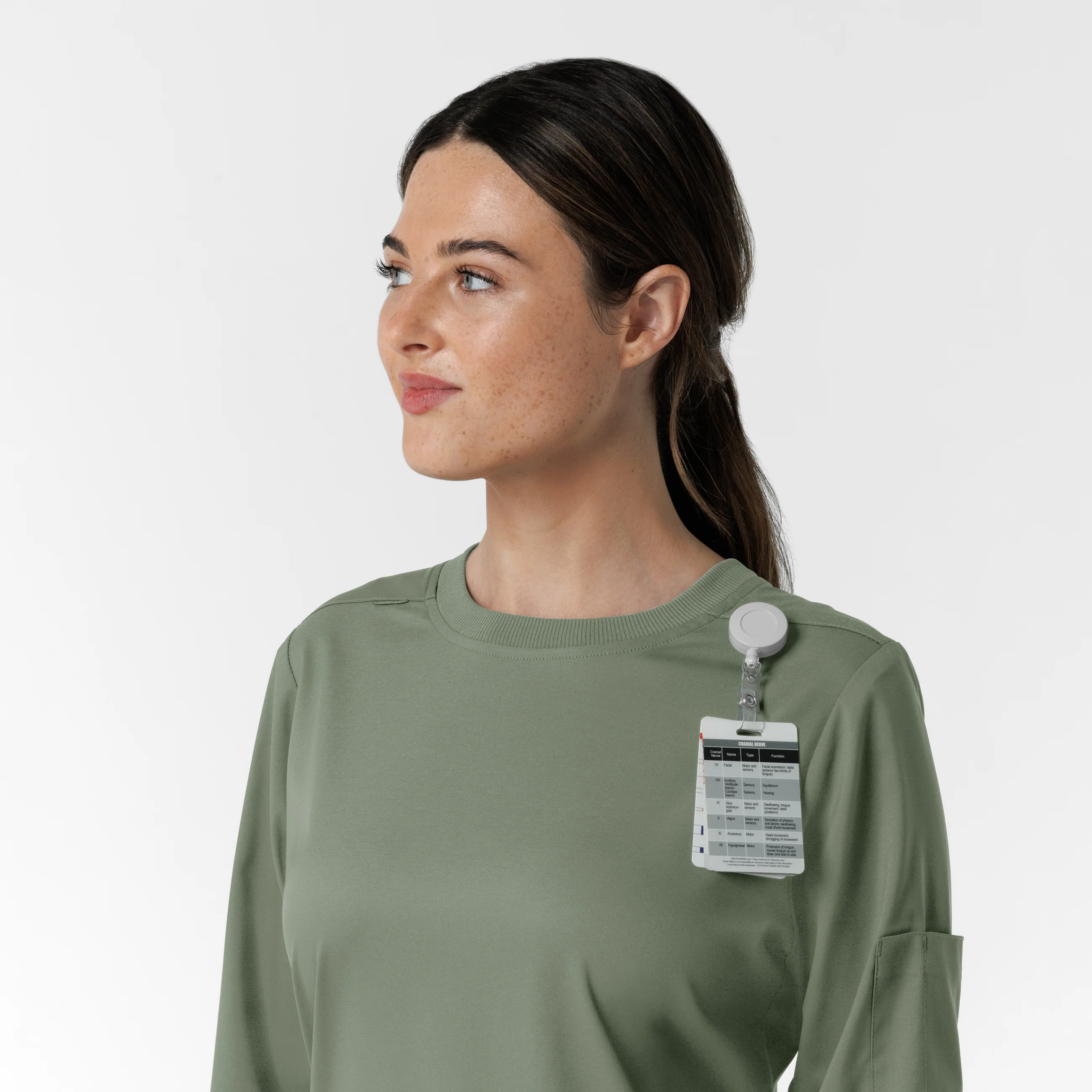 Boundless Women's Classic Long Sleeve Scrub Top - Sage - Image 7