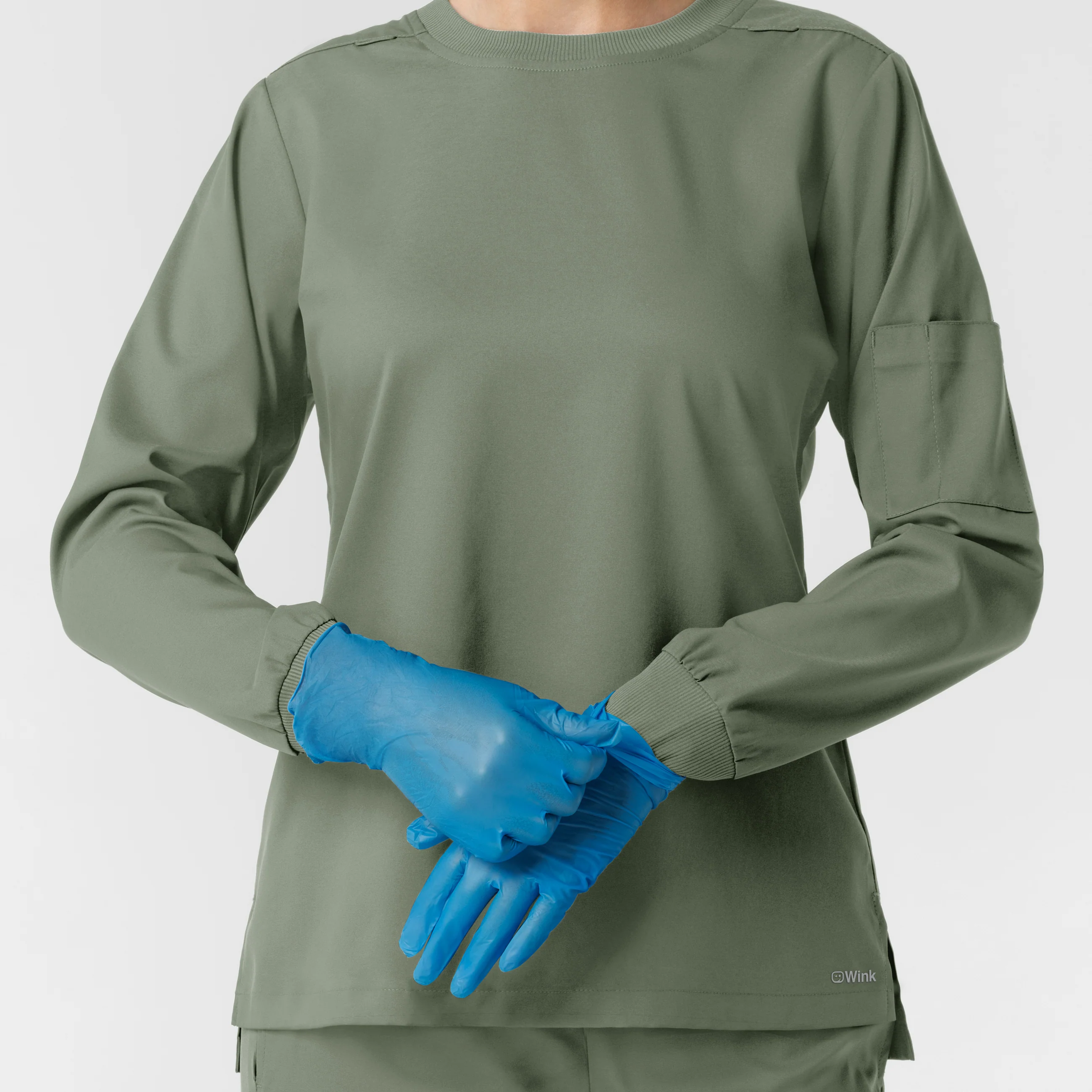 Boundless Women's Classic Long Sleeve Scrub Top - Sage - Image 9