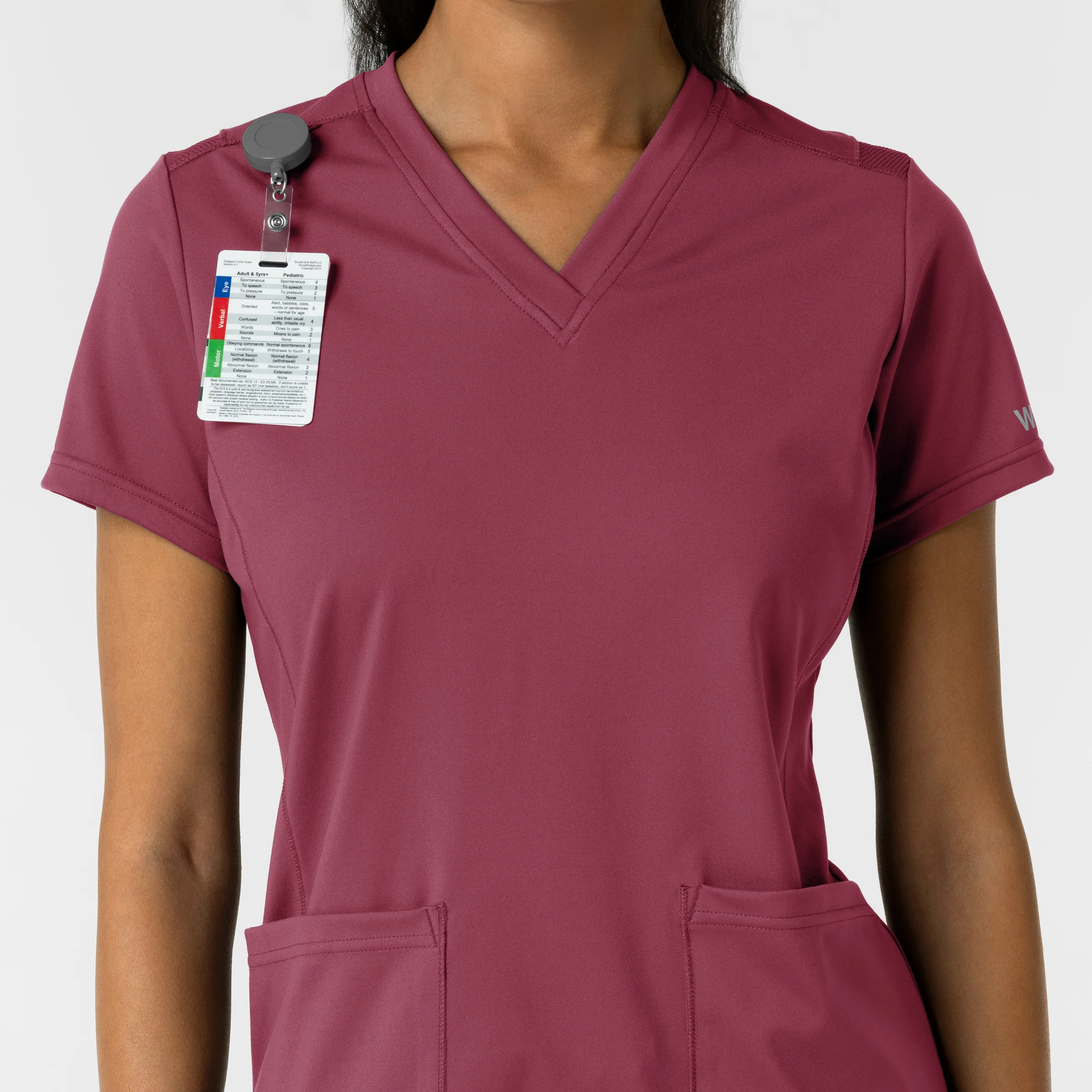 RENEW Knit Women's 2-Pocket Scrub Top - Carnation - Image 7