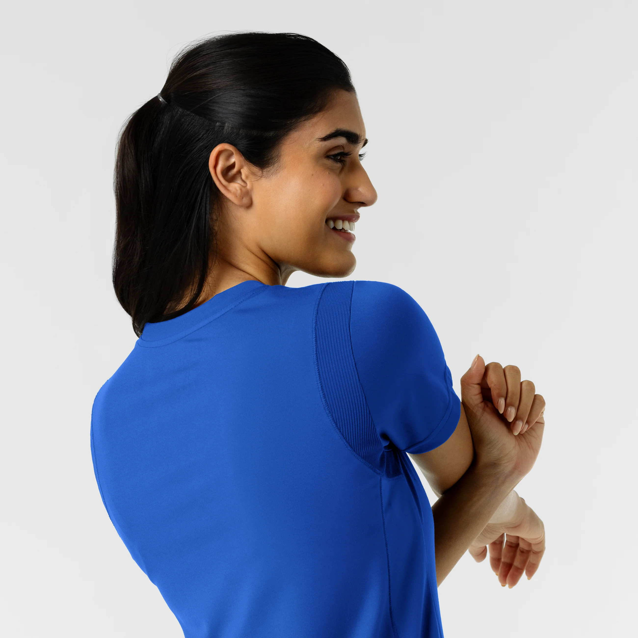 RENEW Knit Women's 2-Pocket Scrub Top - Royal - Image 9