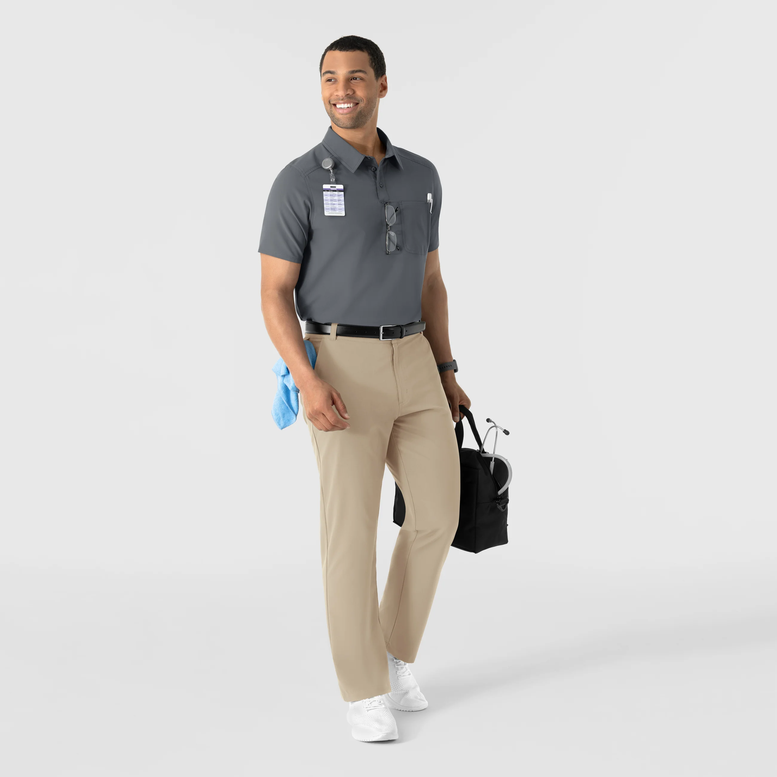 NURTUR Men's Polo - Pewter - Image 3