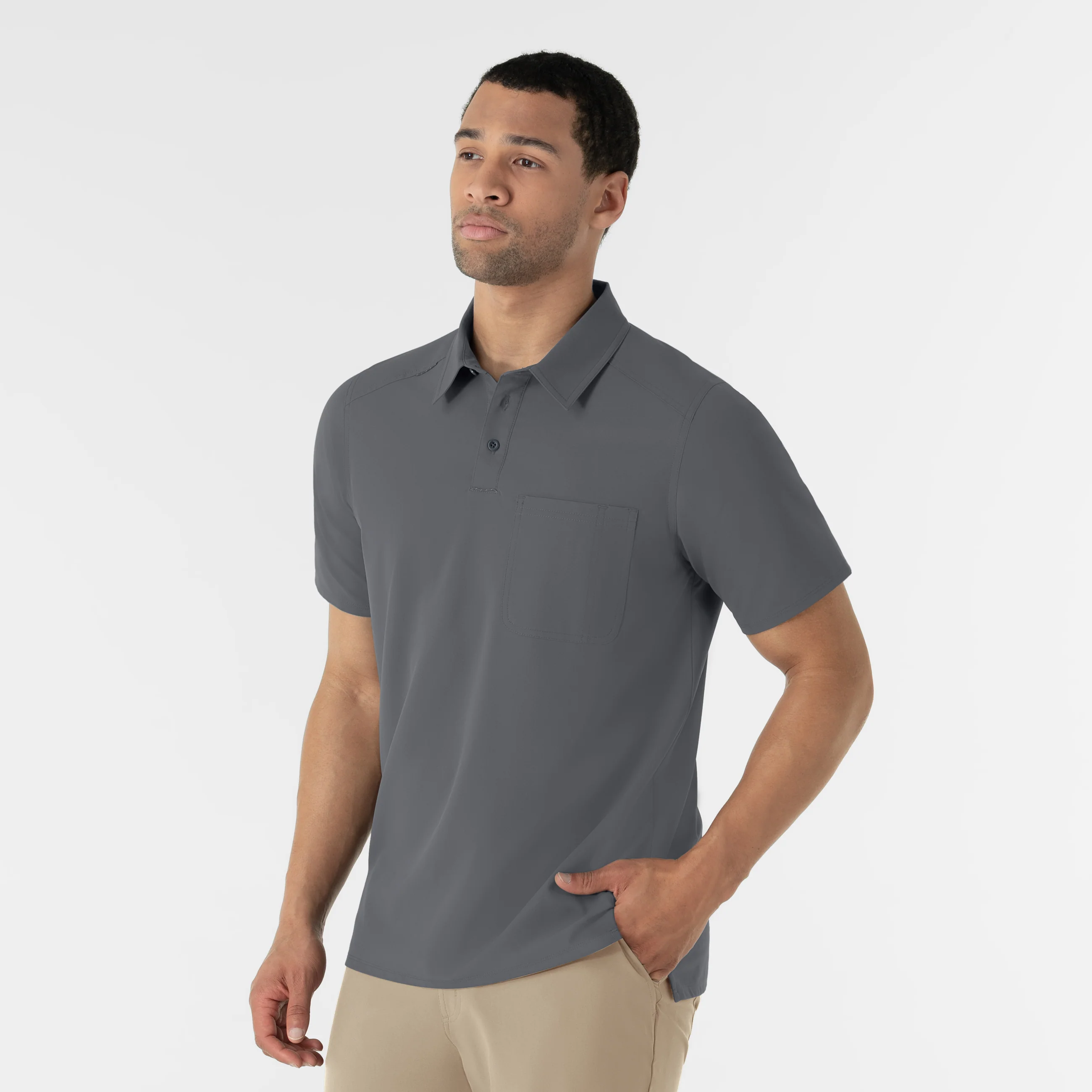 NURTUR Men's Polo - Pewter - Image 4