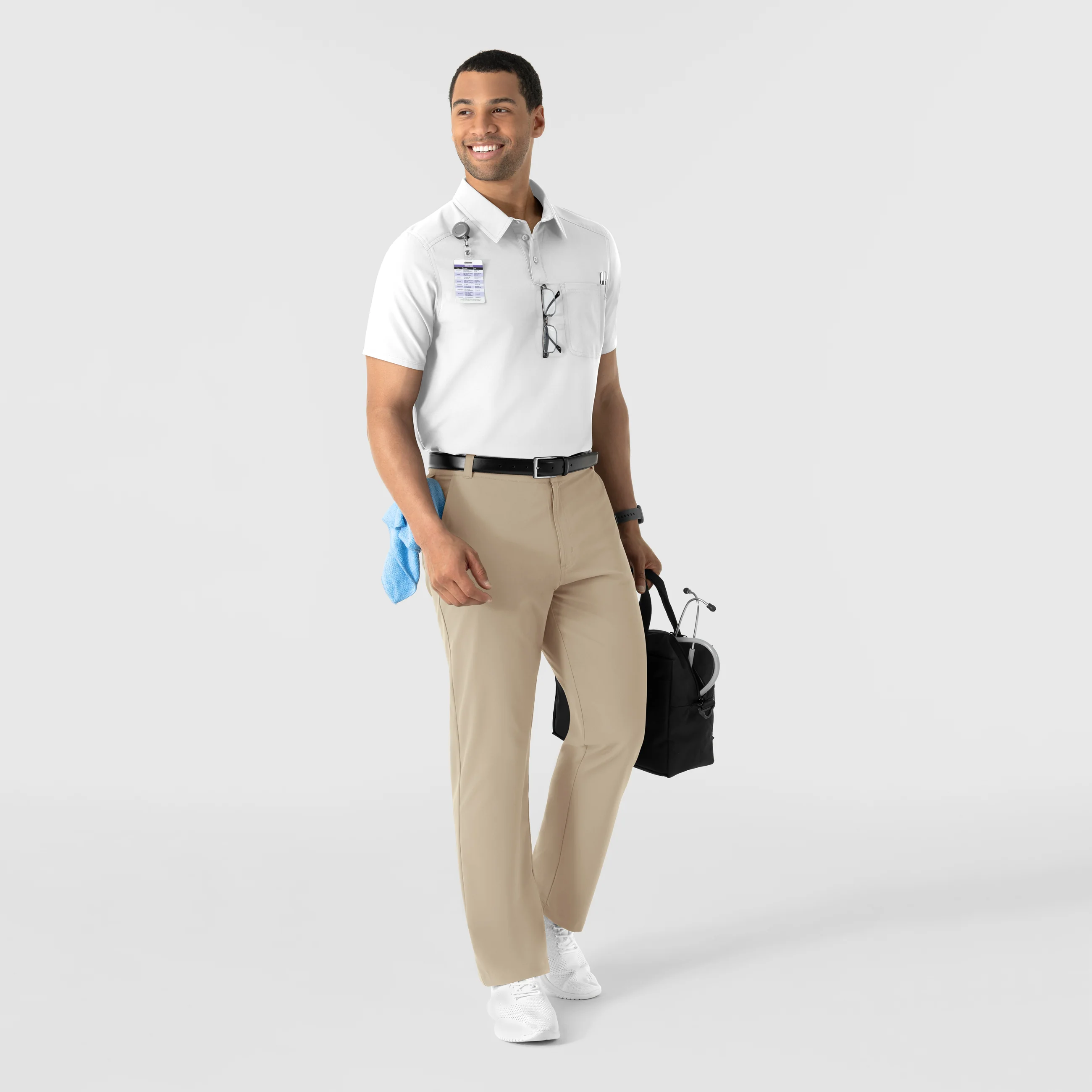 NURTUR Men's Polo - White - Image 3