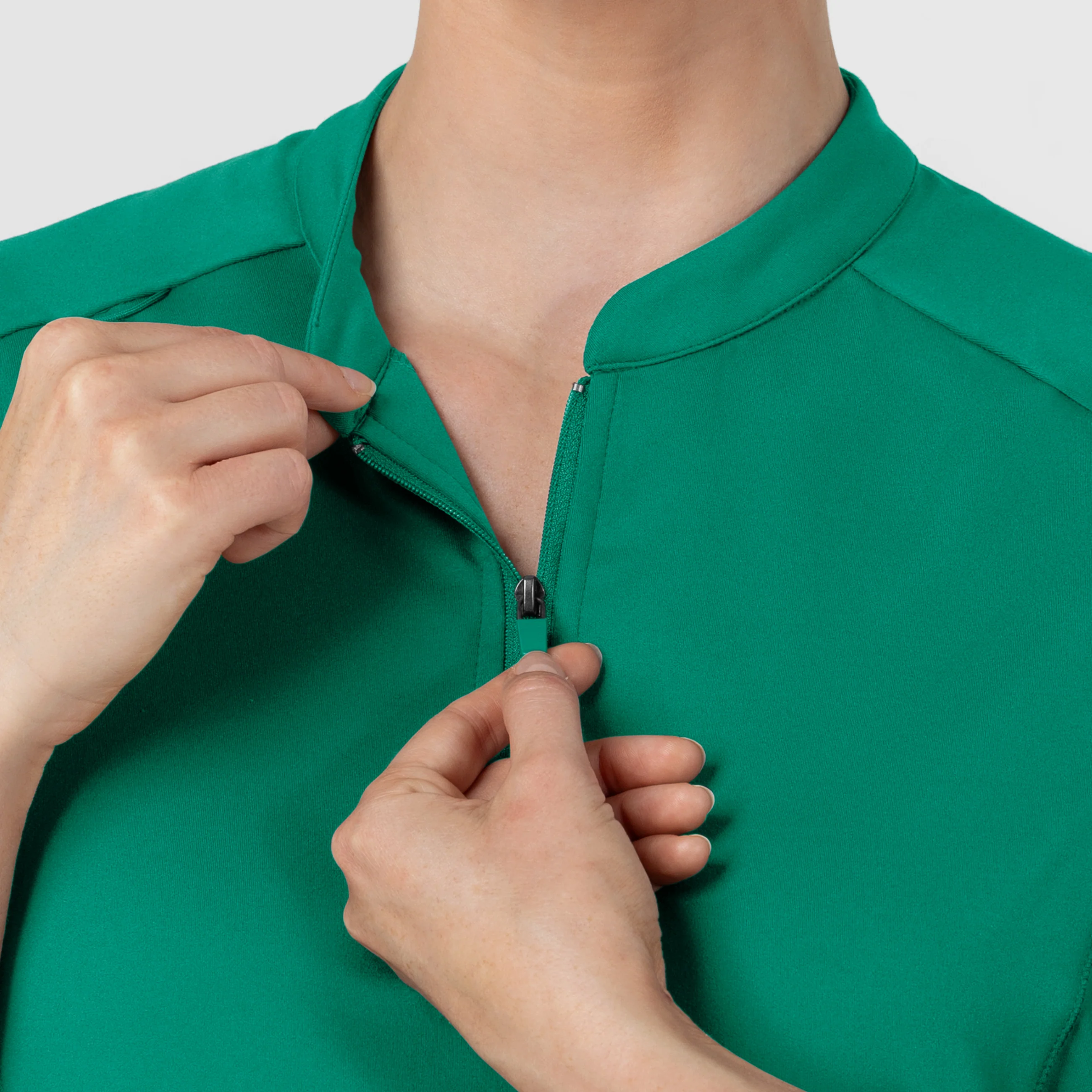 RENEW Knit Women's The Rounds Half-Zip Mid Sleeve Scrub Top - Bahama Breeze - Image 10