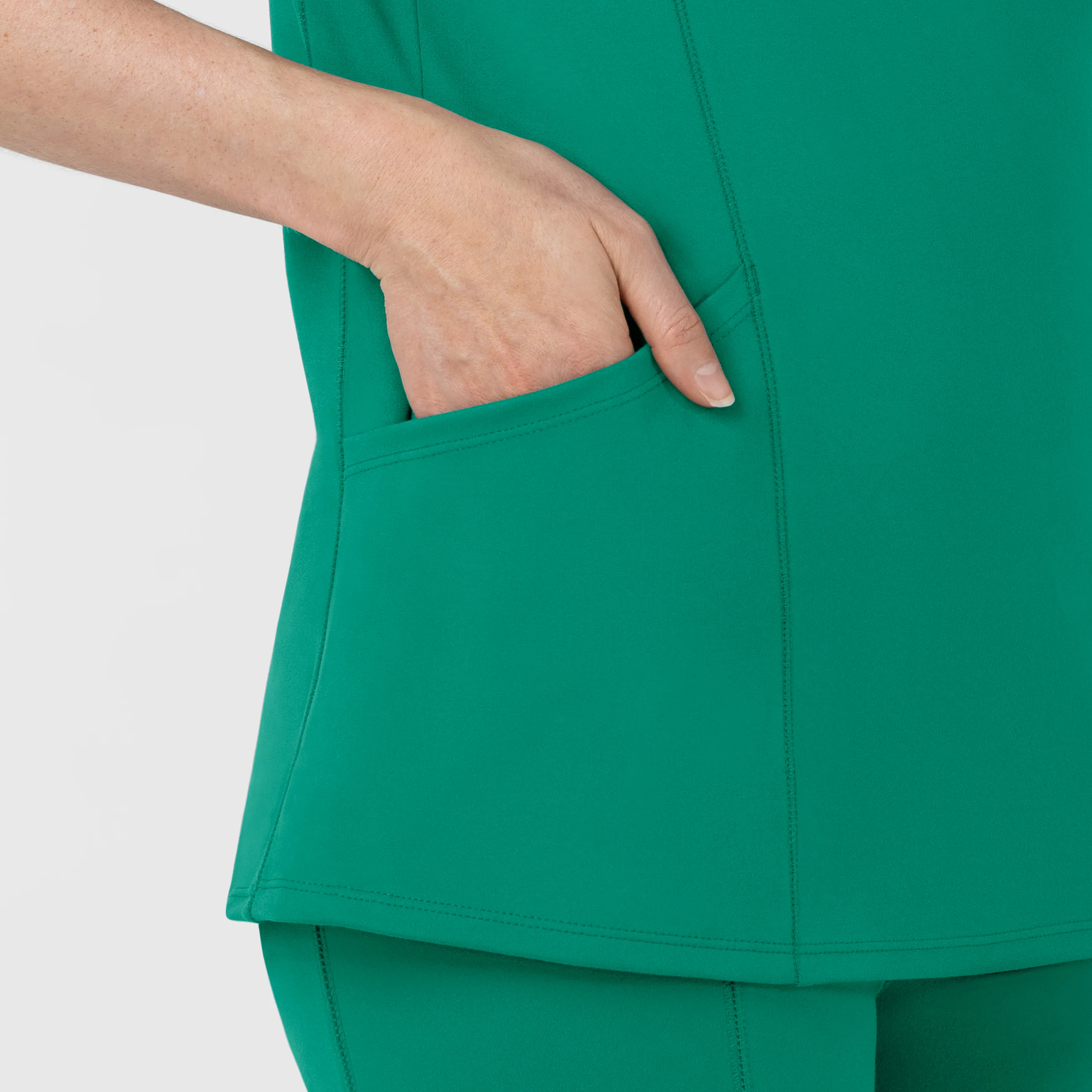 RENEW Knit Women's The Rounds Half-Zip Mid Sleeve Scrub Top - Bahama Breeze - Image 5
