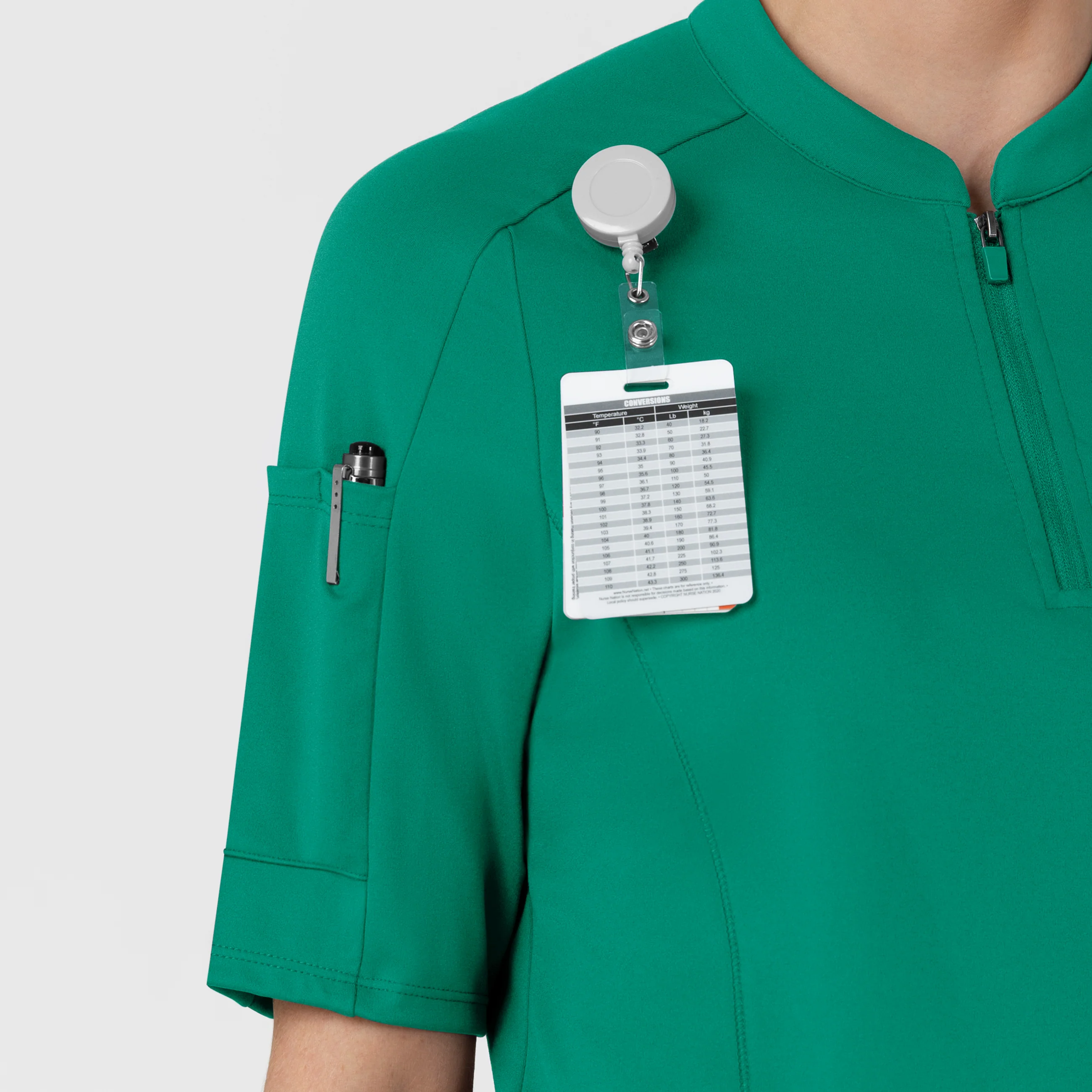 RENEW Knit Women's The Rounds Half-Zip Mid Sleeve Scrub Top - Bahama Breeze - Image 8