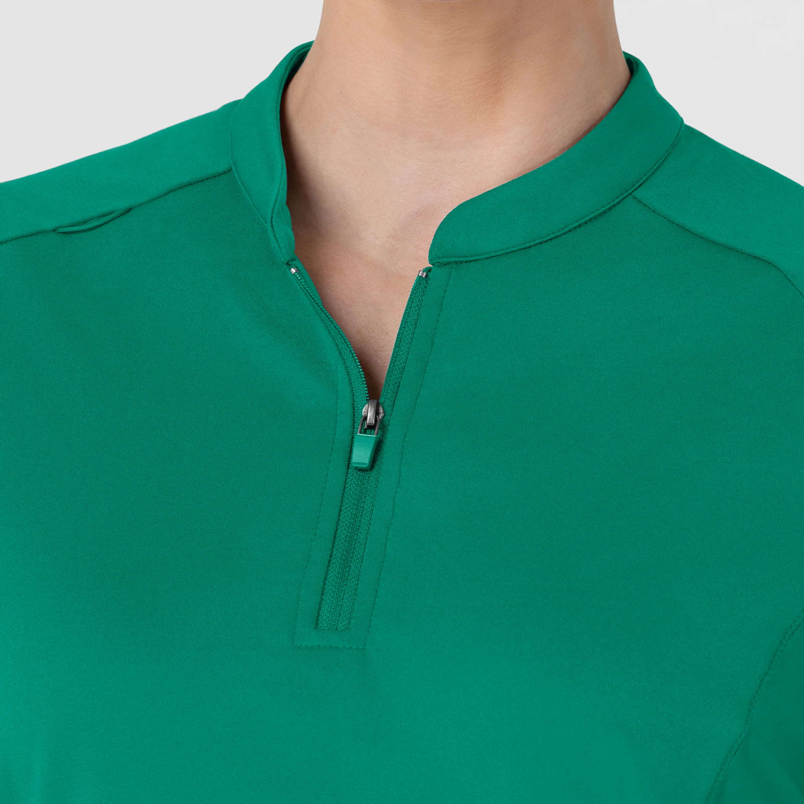 RENEW Knit Women's The Rounds Half-Zip Mid Sleeve Scrub Top - Bahama Breeze - Image 9