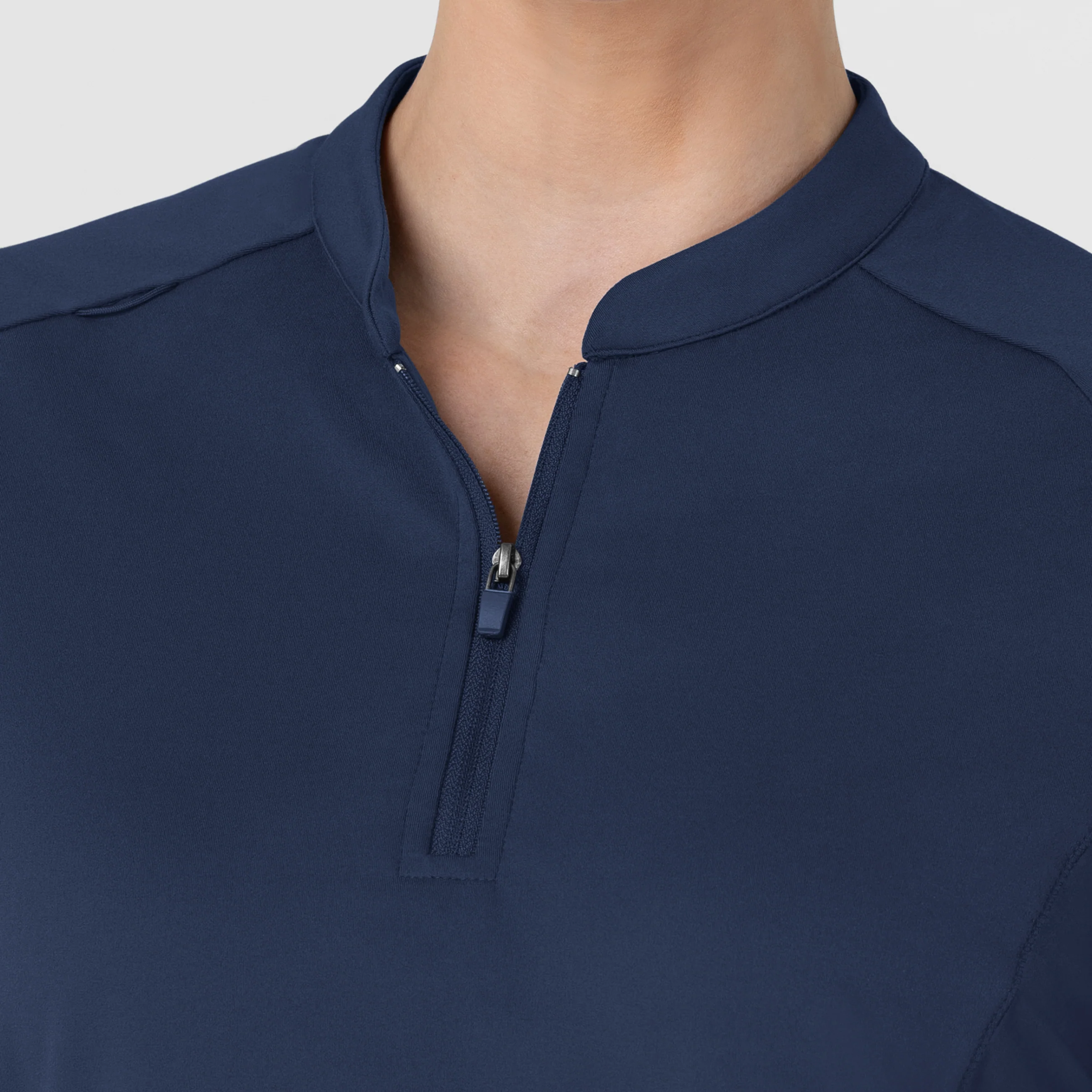 RENEW Knit Women's The Rounds Half-Zip Mid Sleeve Scrub Top - Navy - Image 9