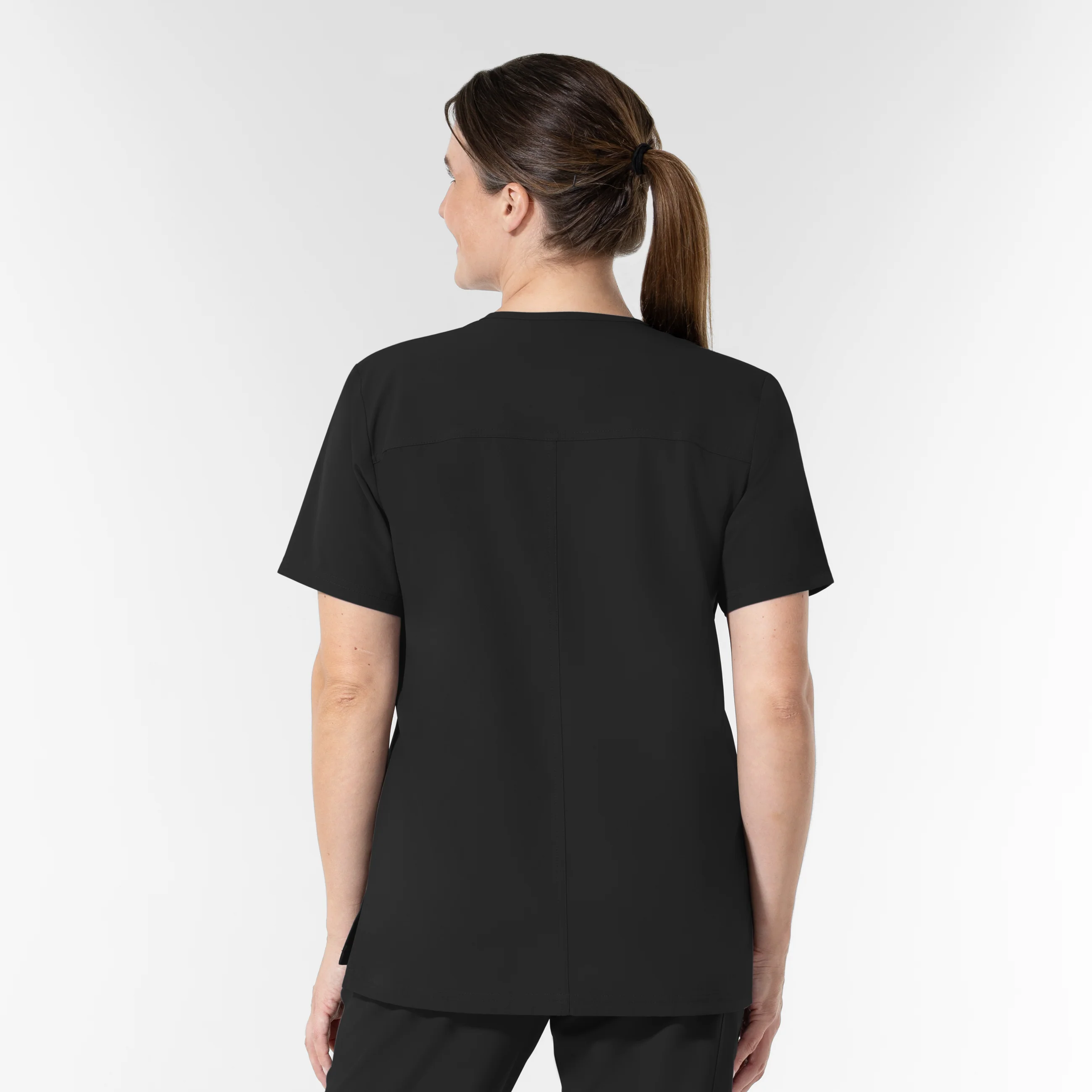 NURTUR Unisex V-Neck Scrub Top - Black - Image 2