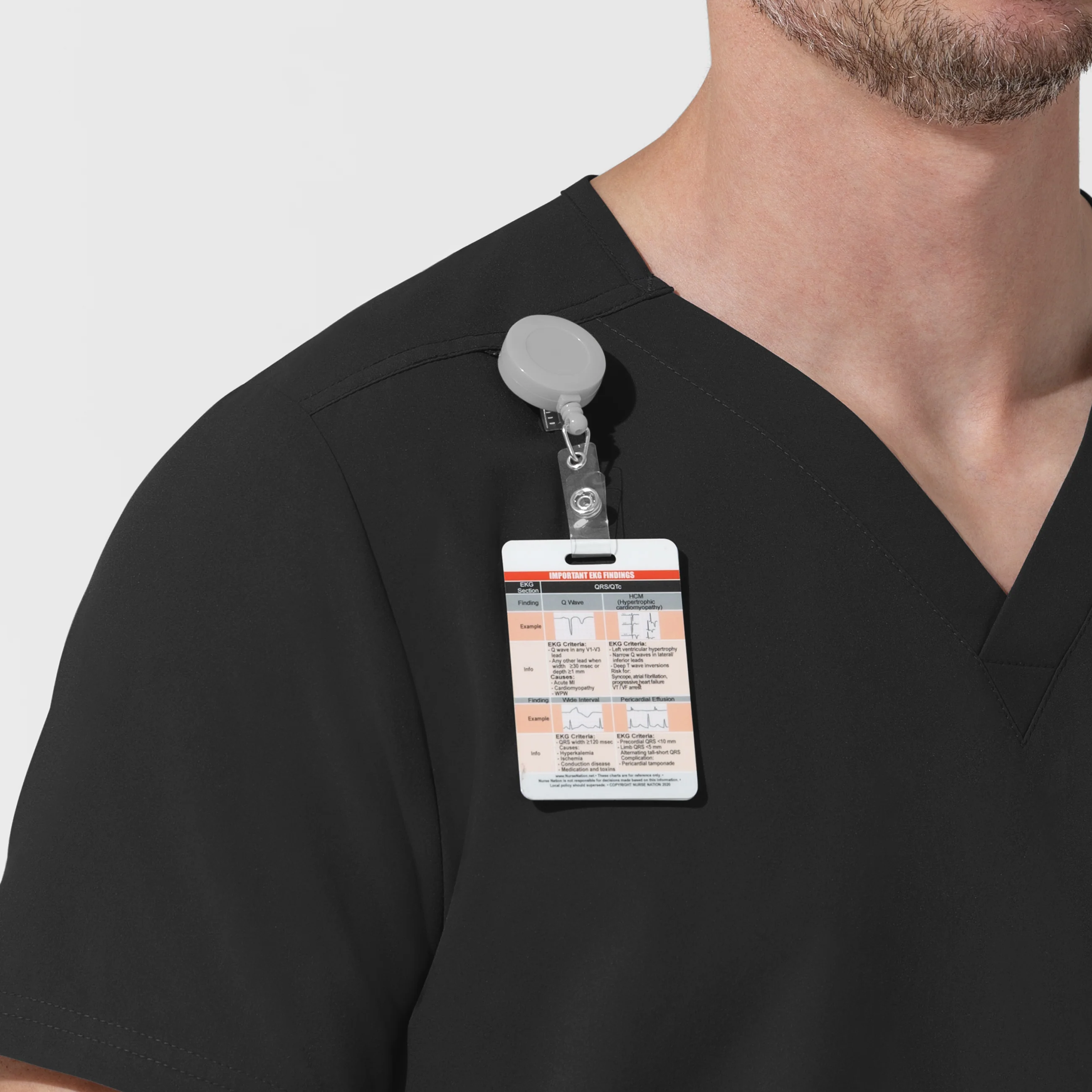 NURTUR Unisex V-Neck Scrub Top - Black - Image 6