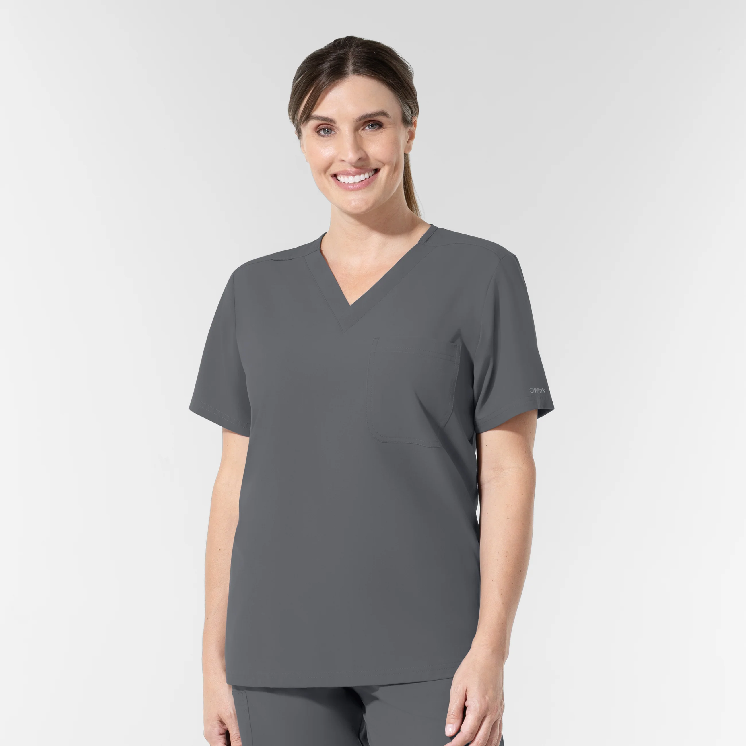 NURTUR Unisex V-Neck Scrub Top - Pewter