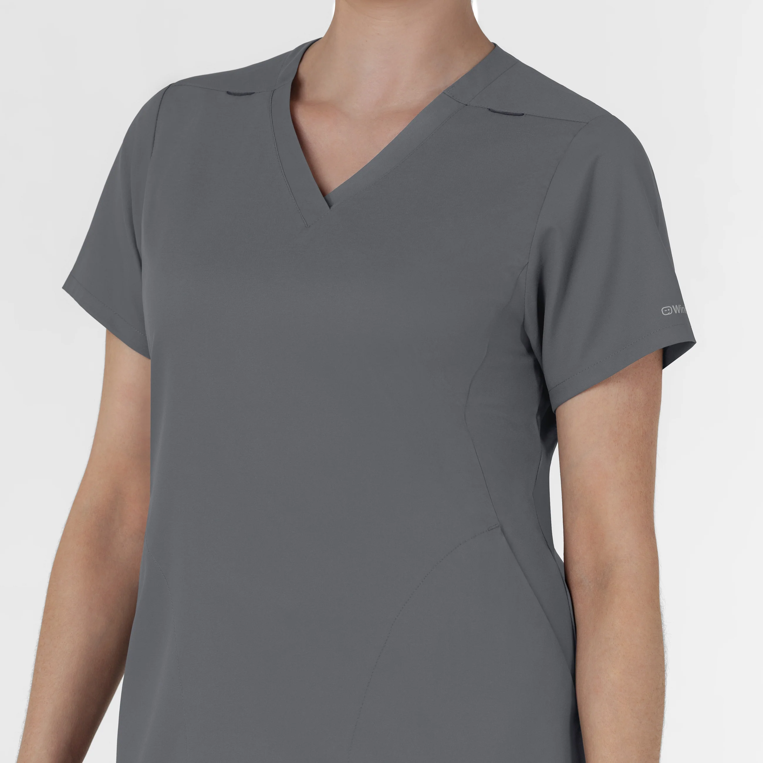 Boundless Women's Slip in Pockets V-Neck Scrub Top - Pewter - Image 7