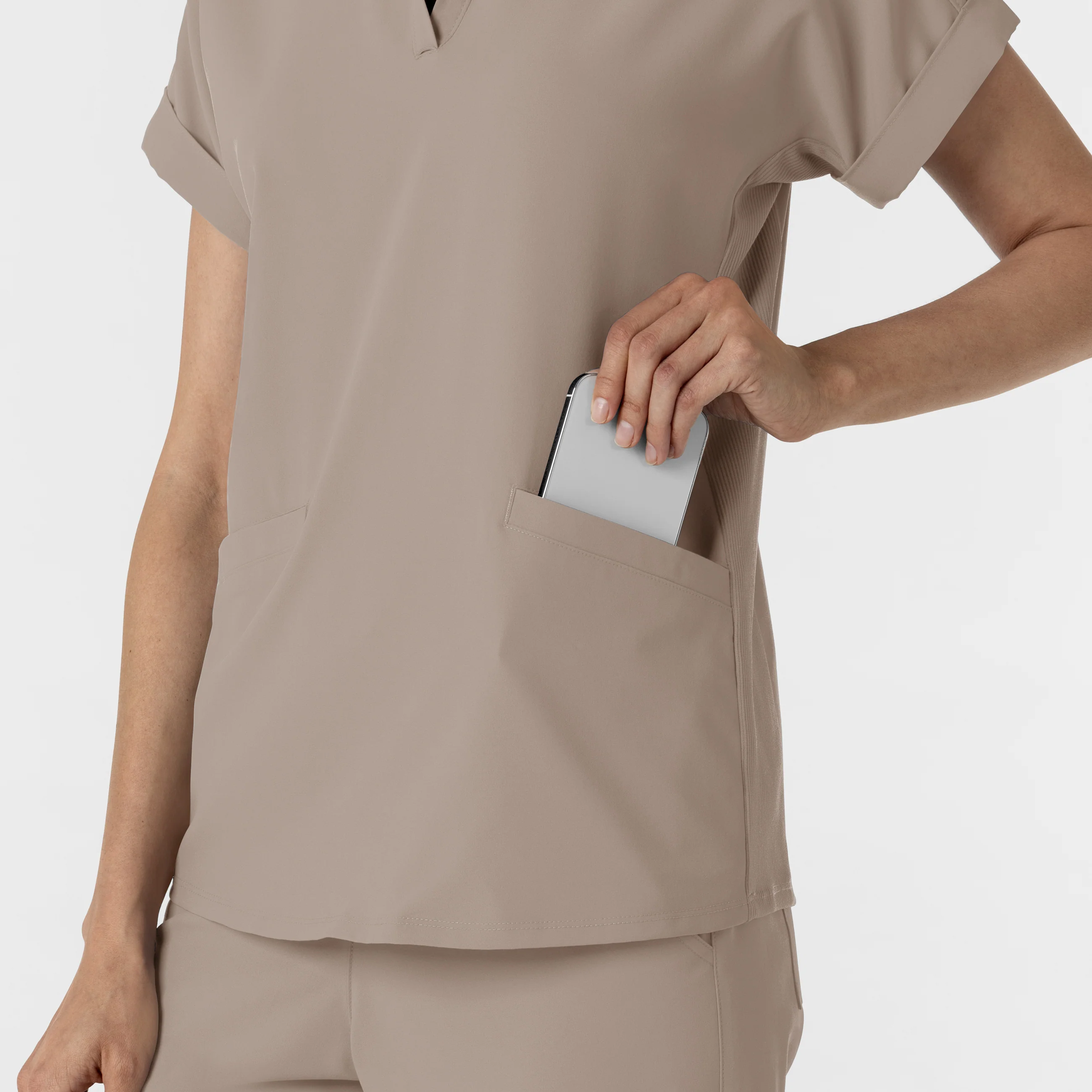 RENEW Women’s Flex-n-Reach Collar Scrub Top - Haze - Image 8