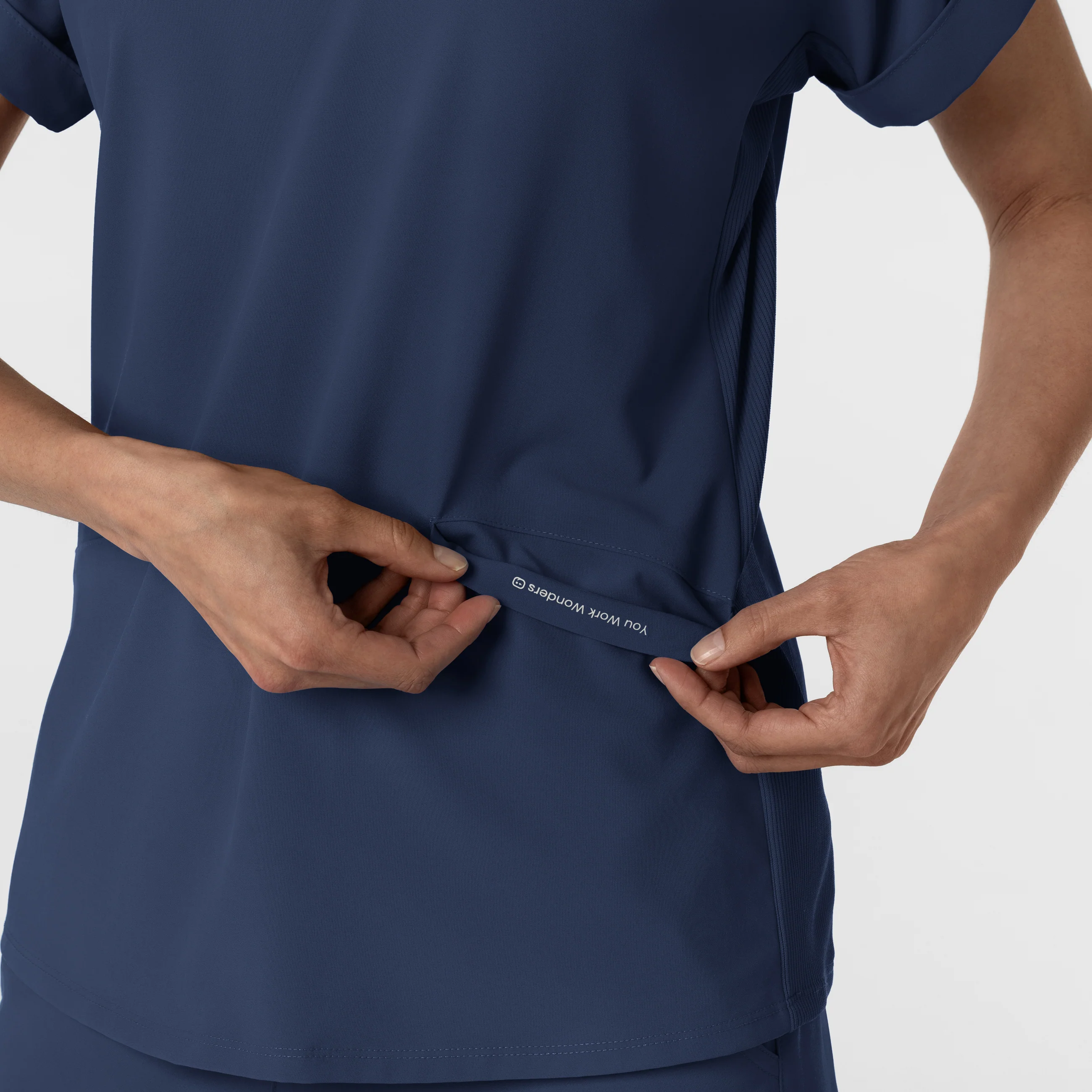 RENEW Women’s Flex-n-Reach Collar Scrub Top - Navy - Image 10