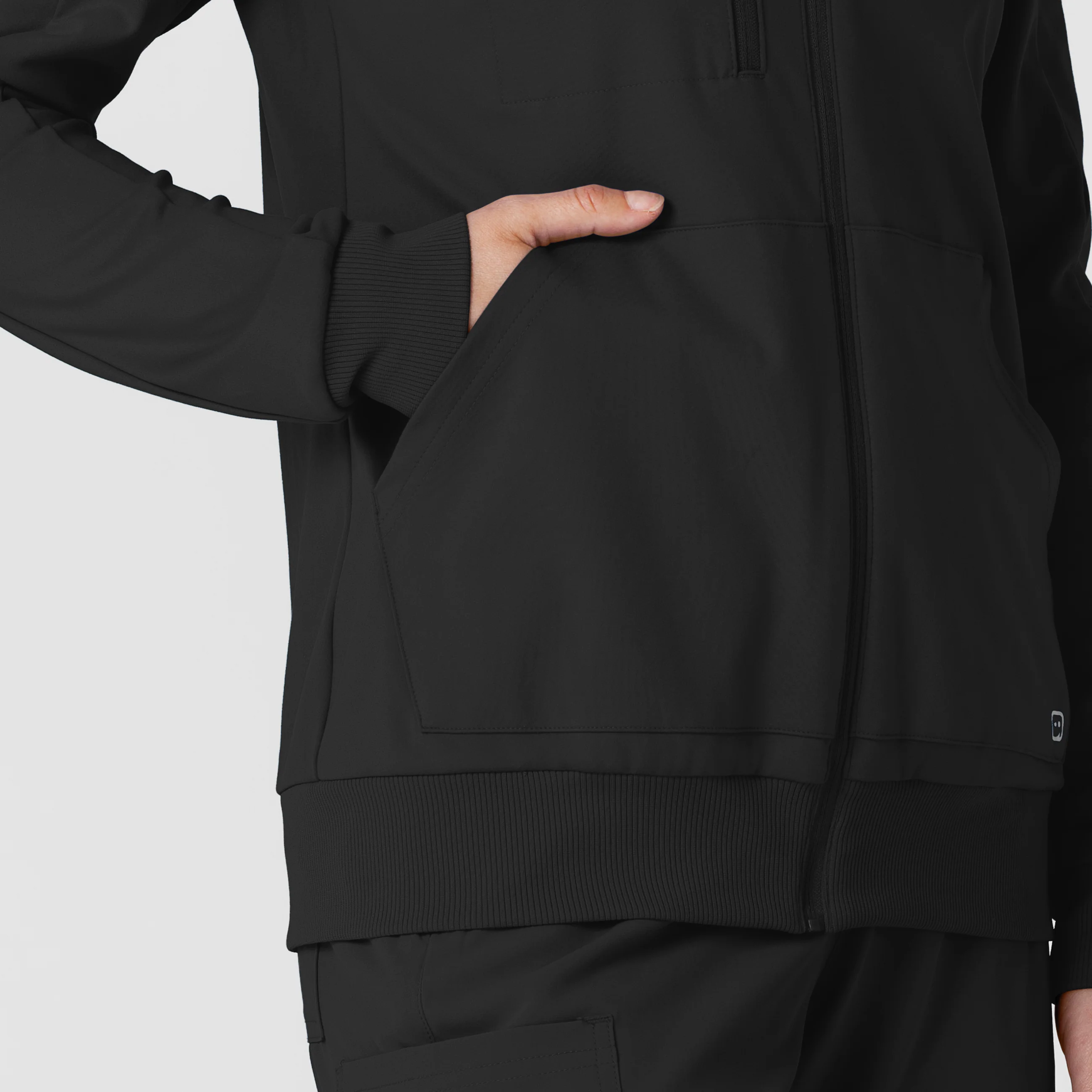 RENEW Knit Women’s Zip Hoodie - Black - Image 10