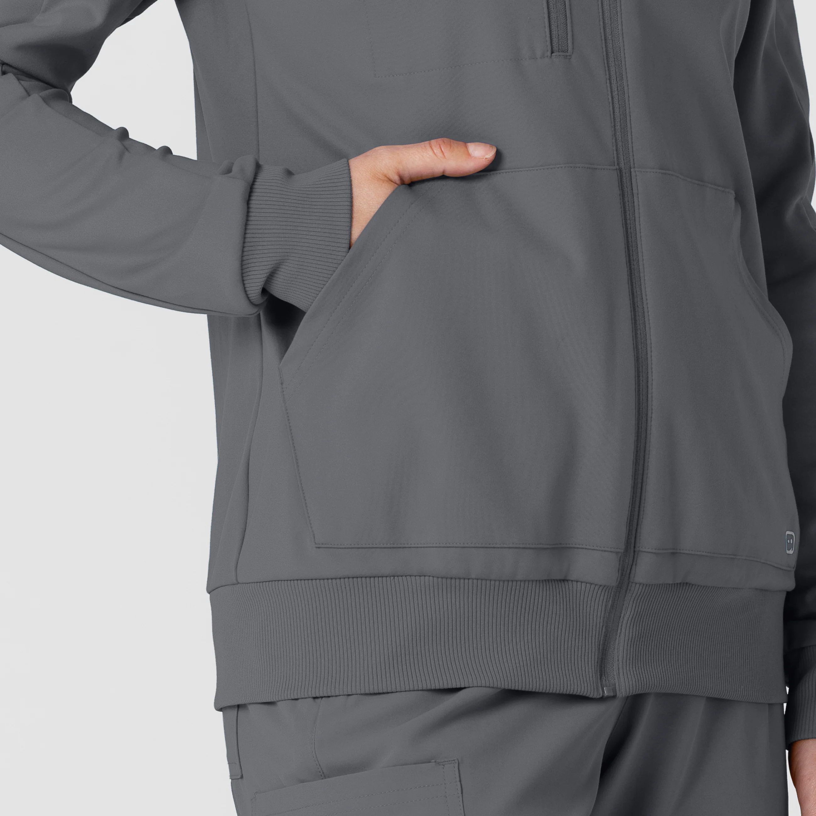 RENEW Knit Women’s Zip Hoodie - Pewter - Image 10
