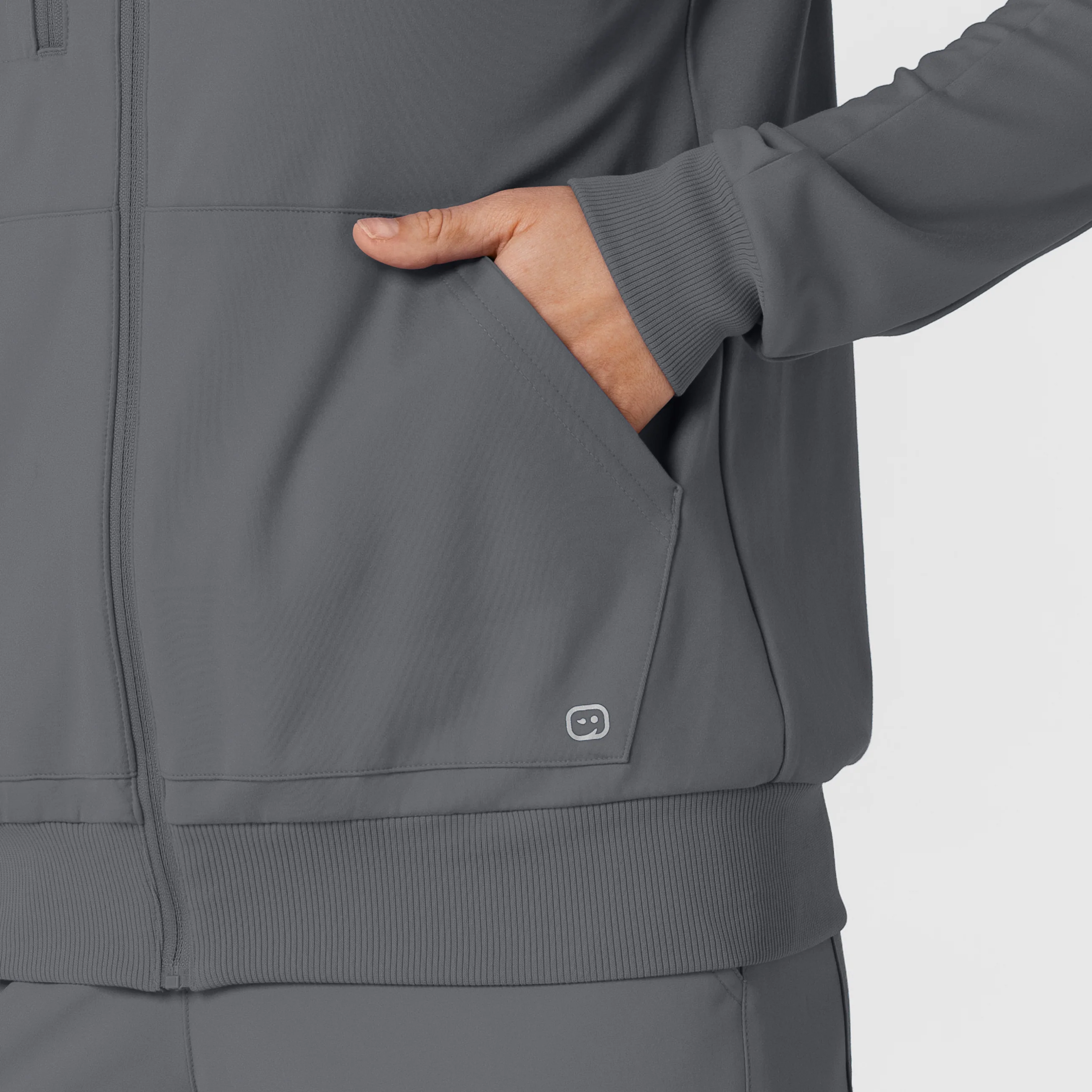 RENEW Knit Women’s Zip Hoodie - Pewter - Image 11