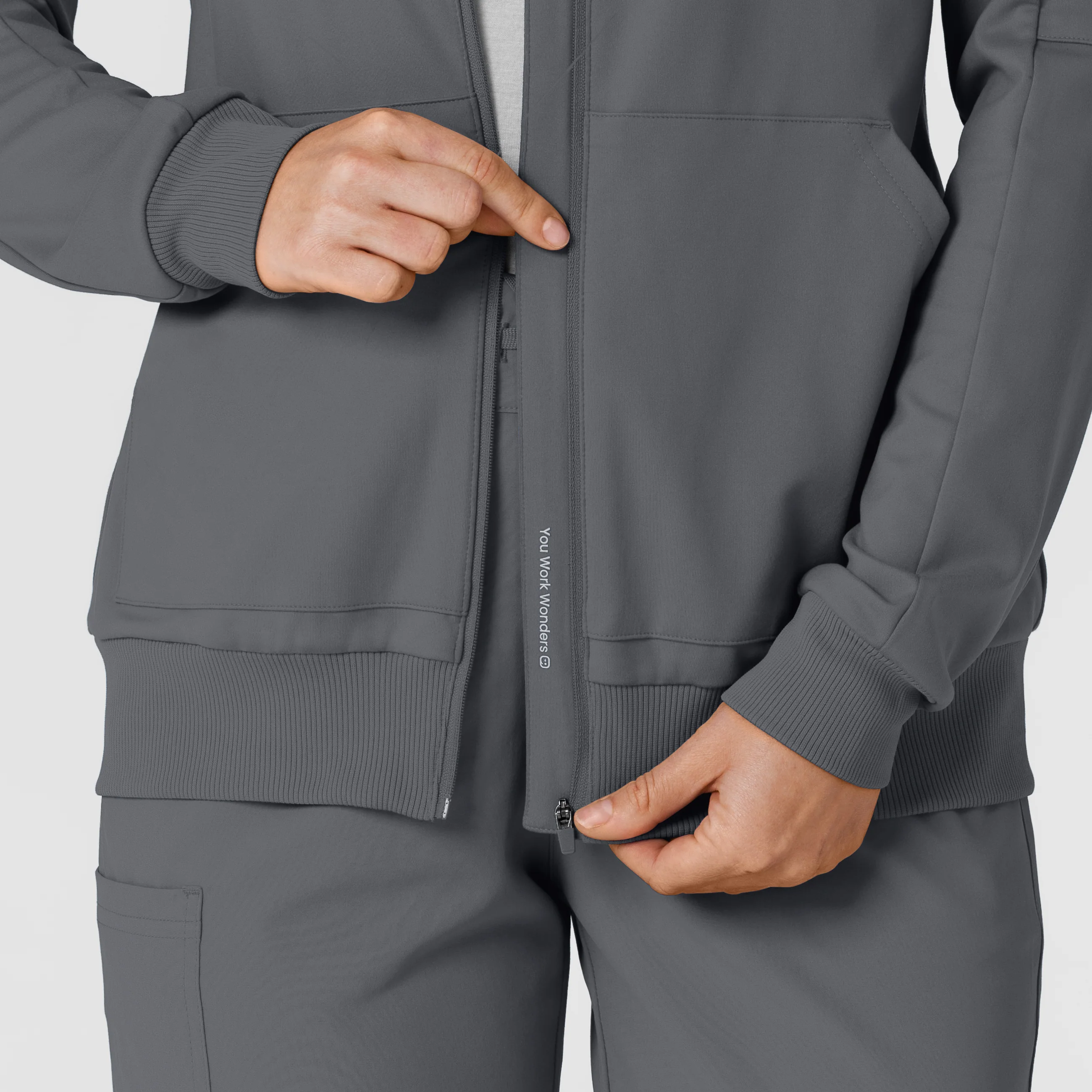 RENEW Knit Women’s Zip Hoodie - Pewter - Image 12