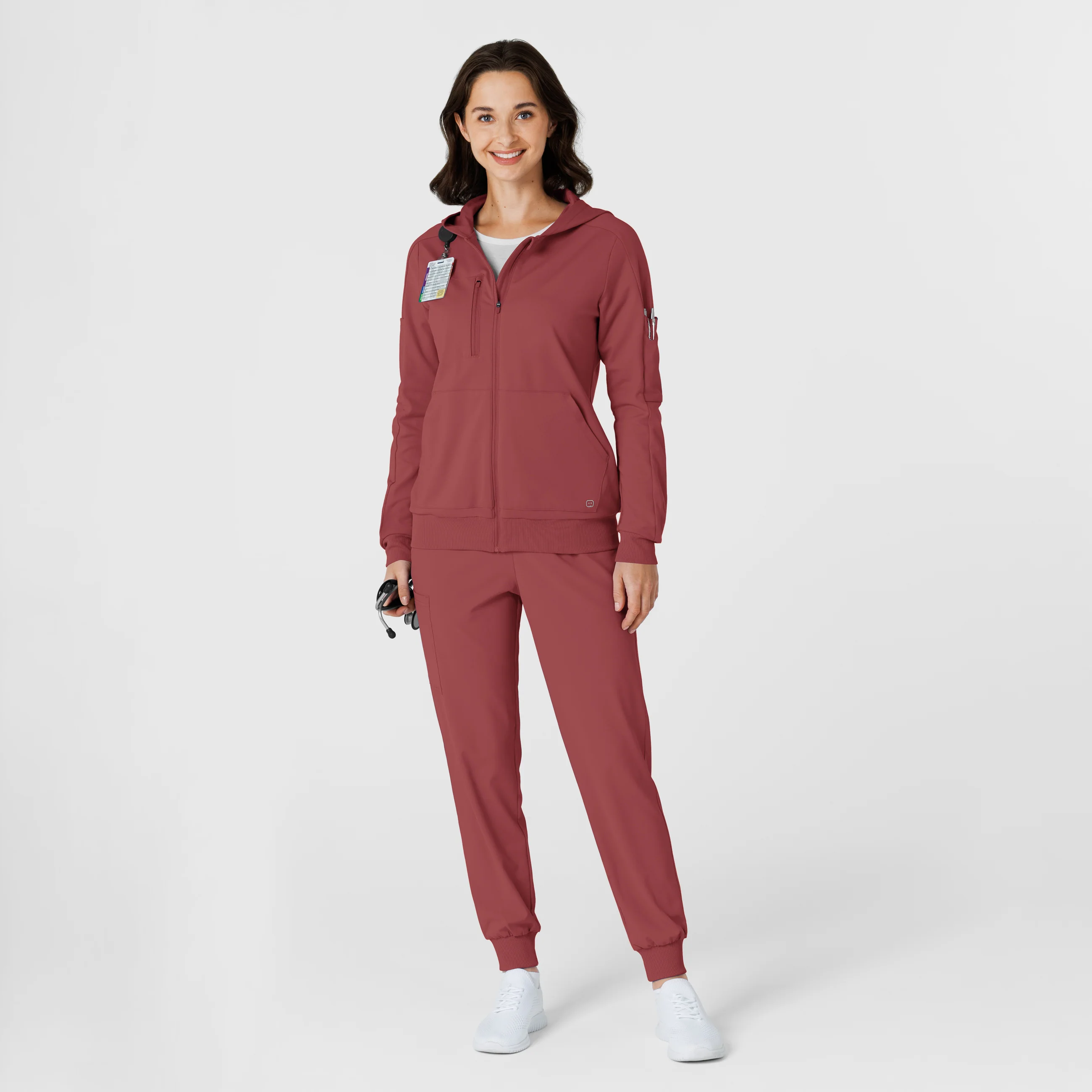 RENEW Knit Women’s Zip Hoodie - Ruby - Image 3