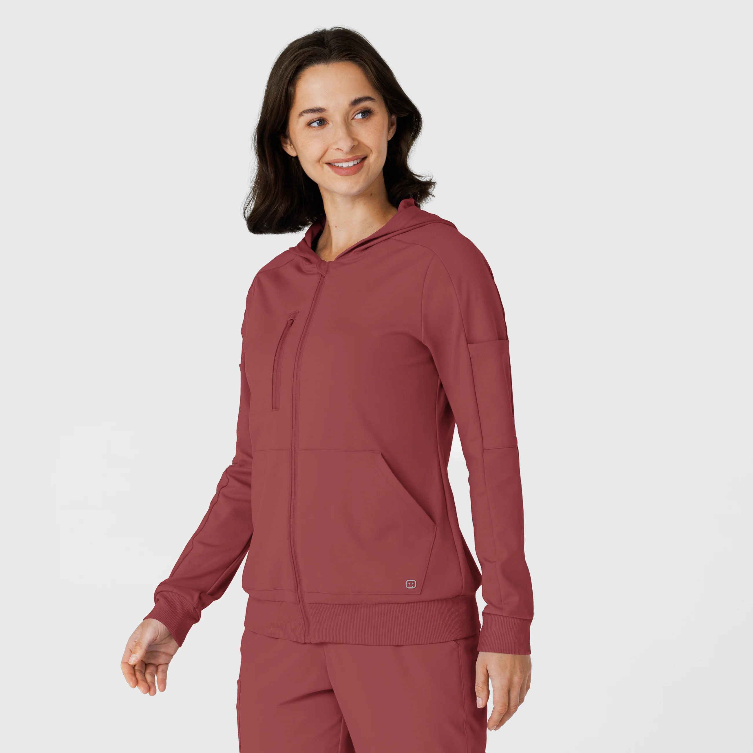 RENEW Knit Women’s Zip Hoodie - Ruby - Image 4