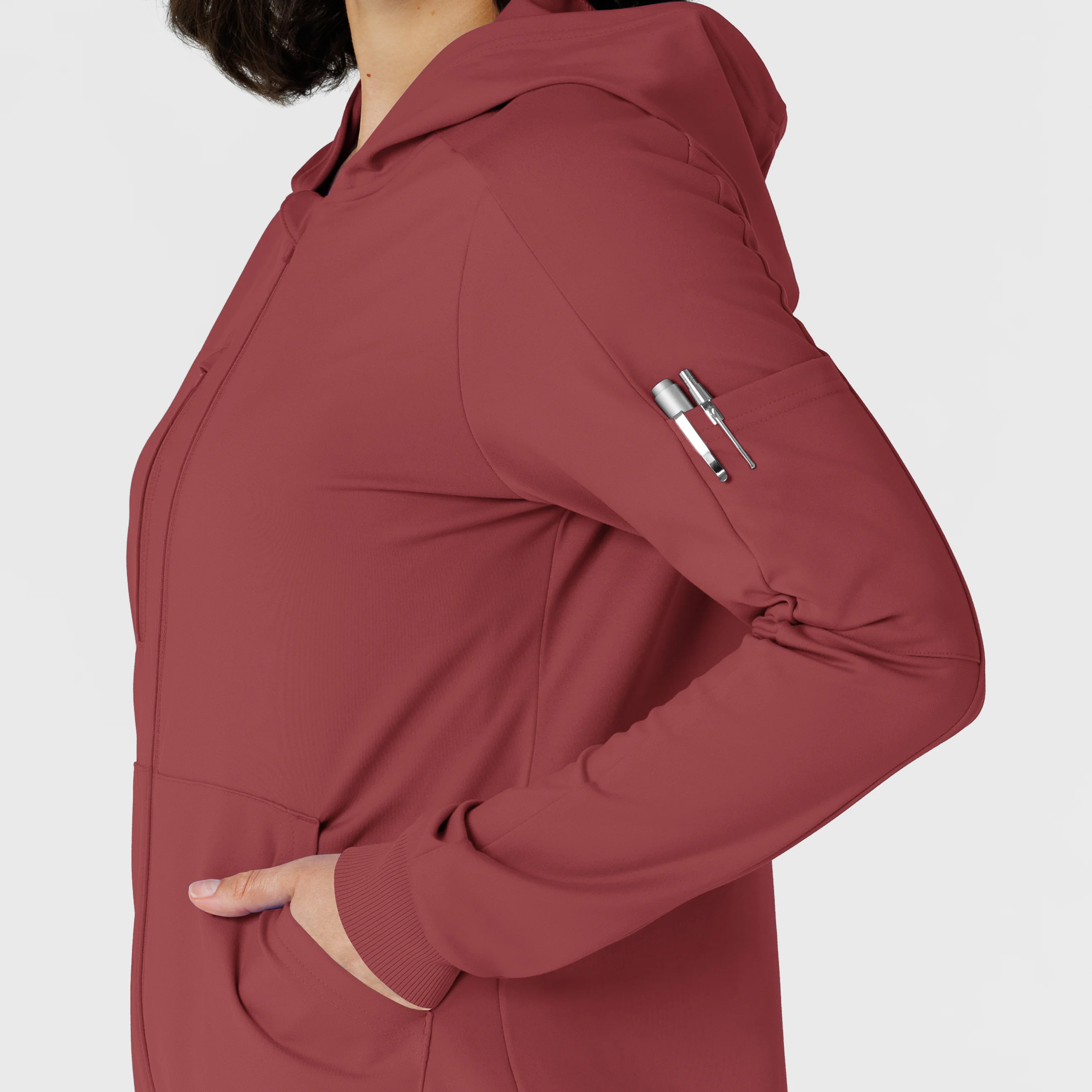 RENEW Knit Women’s Zip Hoodie - Ruby - Image 9