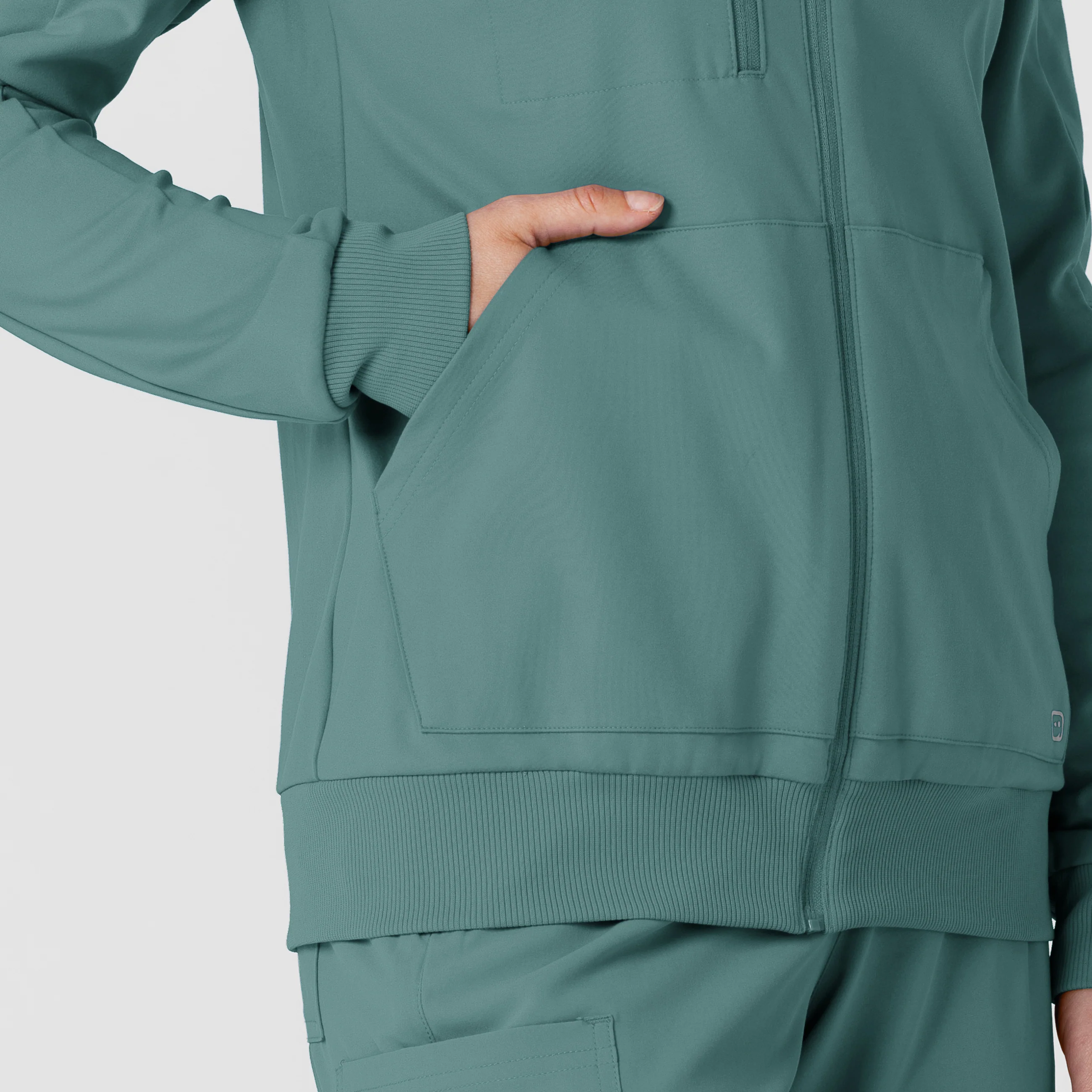 RENEW Knit Women’s Zip Hoodie - Vintage Teal - Image 10