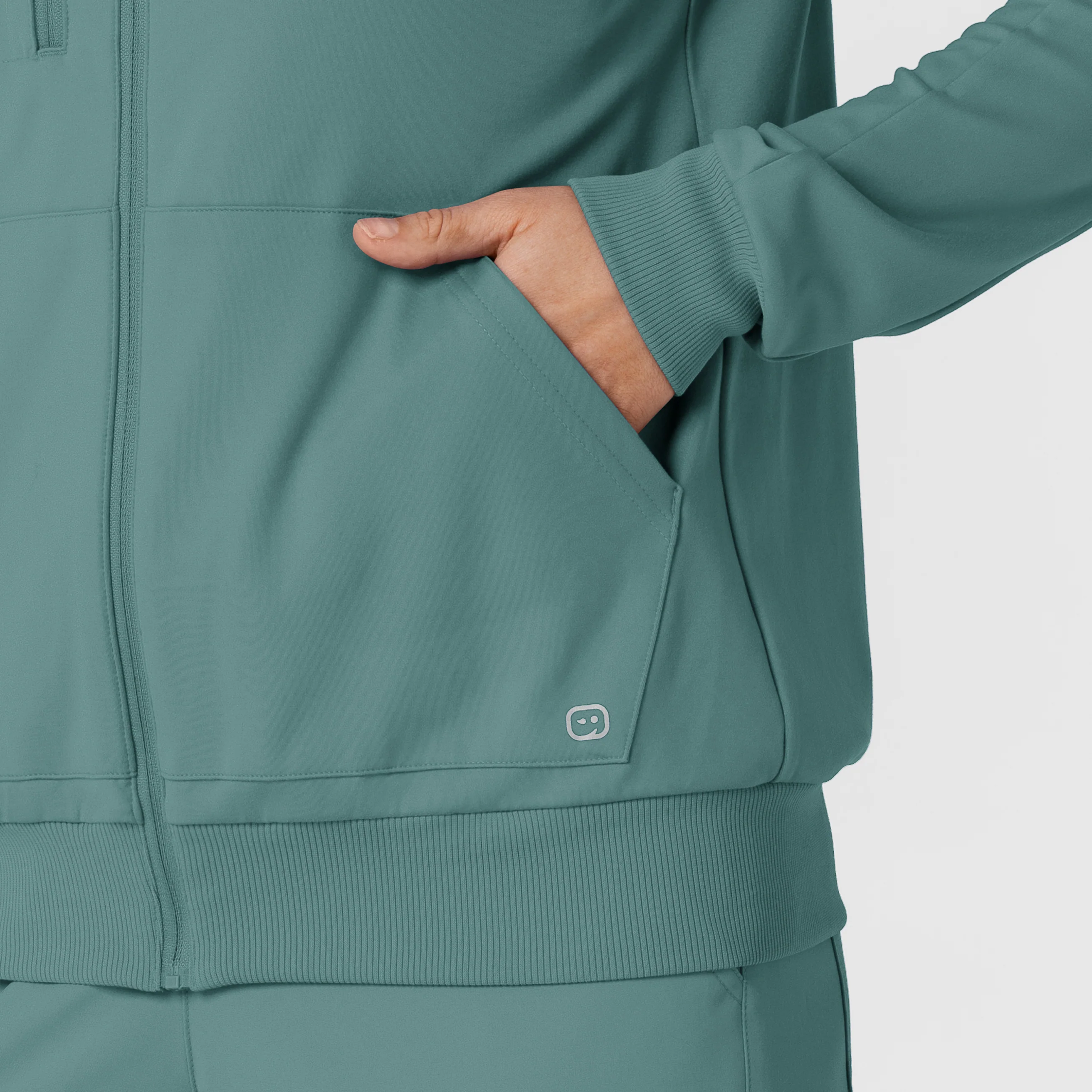 RENEW Knit Women’s Zip Hoodie - Vintage Teal - Image 11