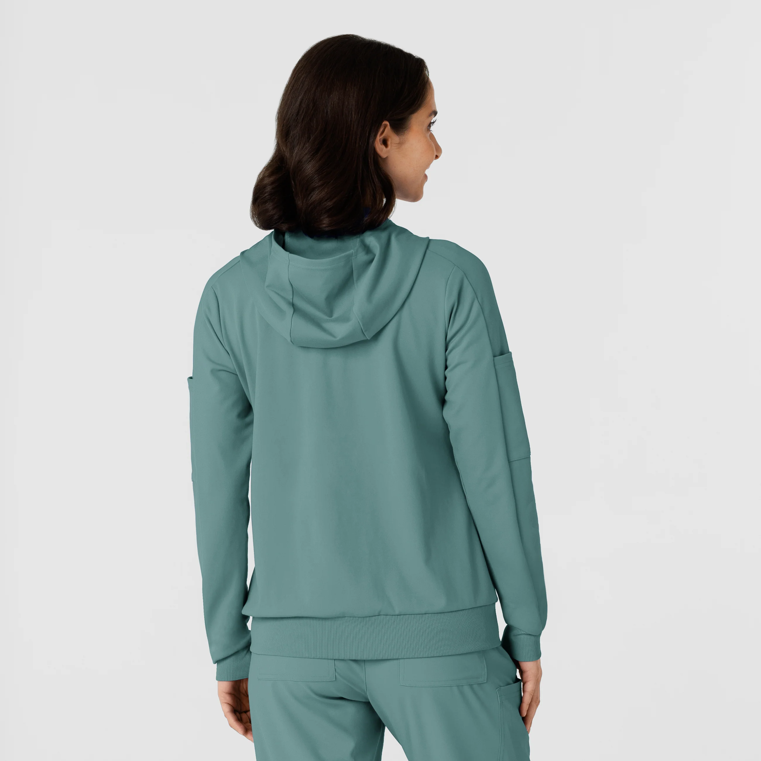 RENEW Knit Women’s Zip Hoodie - Vintage Teal - Image 2
