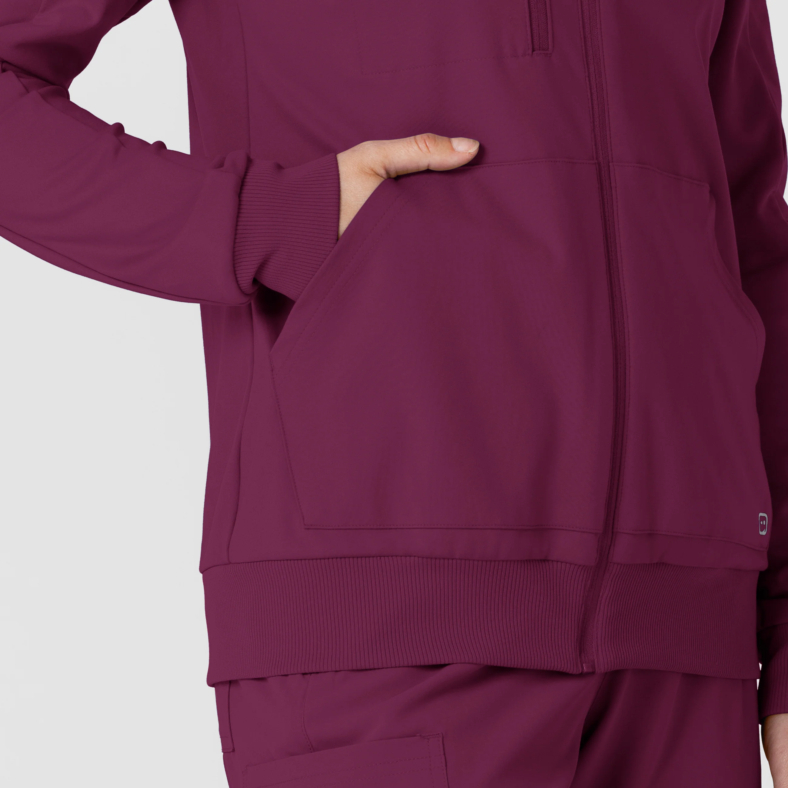 RENEW Knit Women’s Zip Hoodie - Wine - Image 10