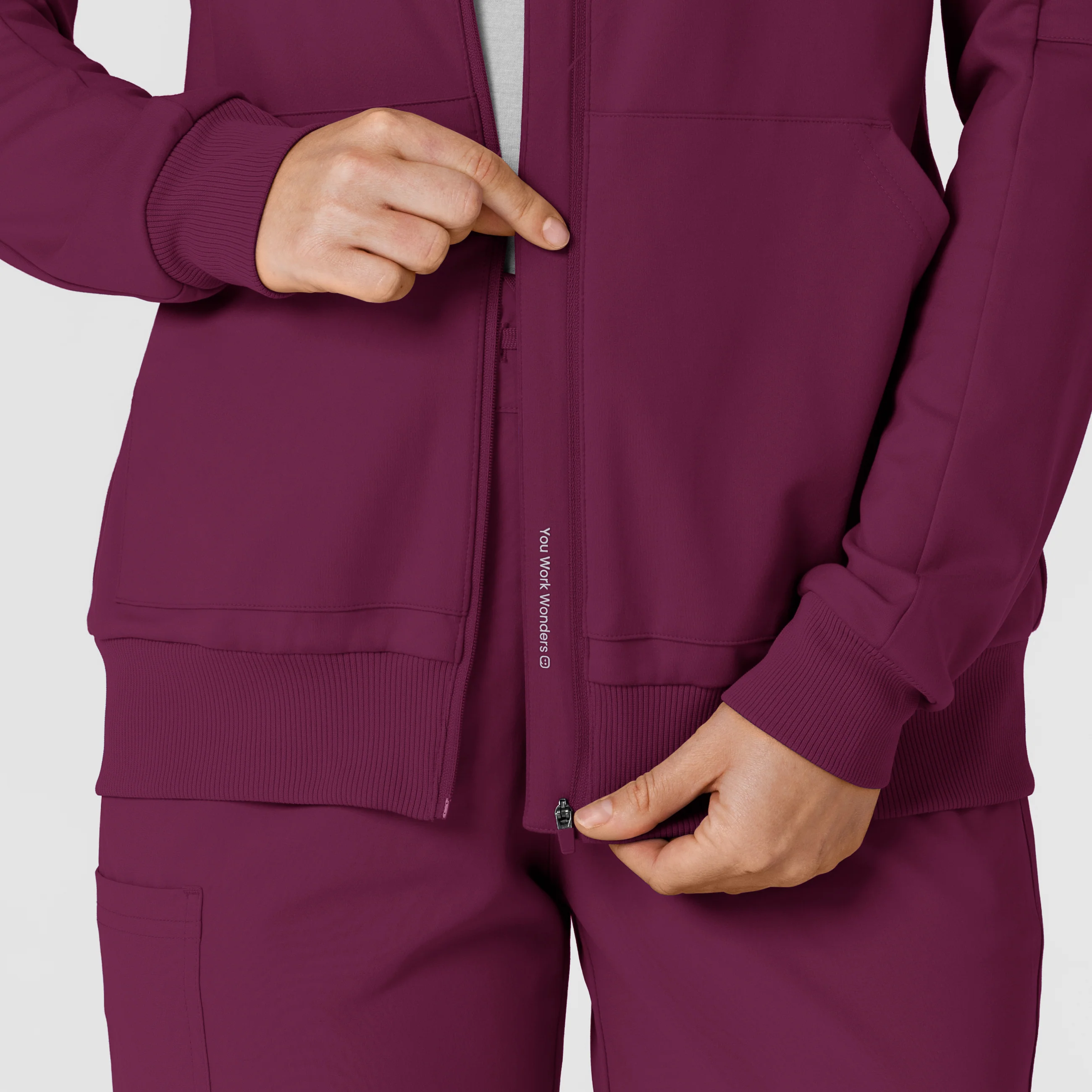 RENEW Knit Women’s Zip Hoodie - Wine - Image 12