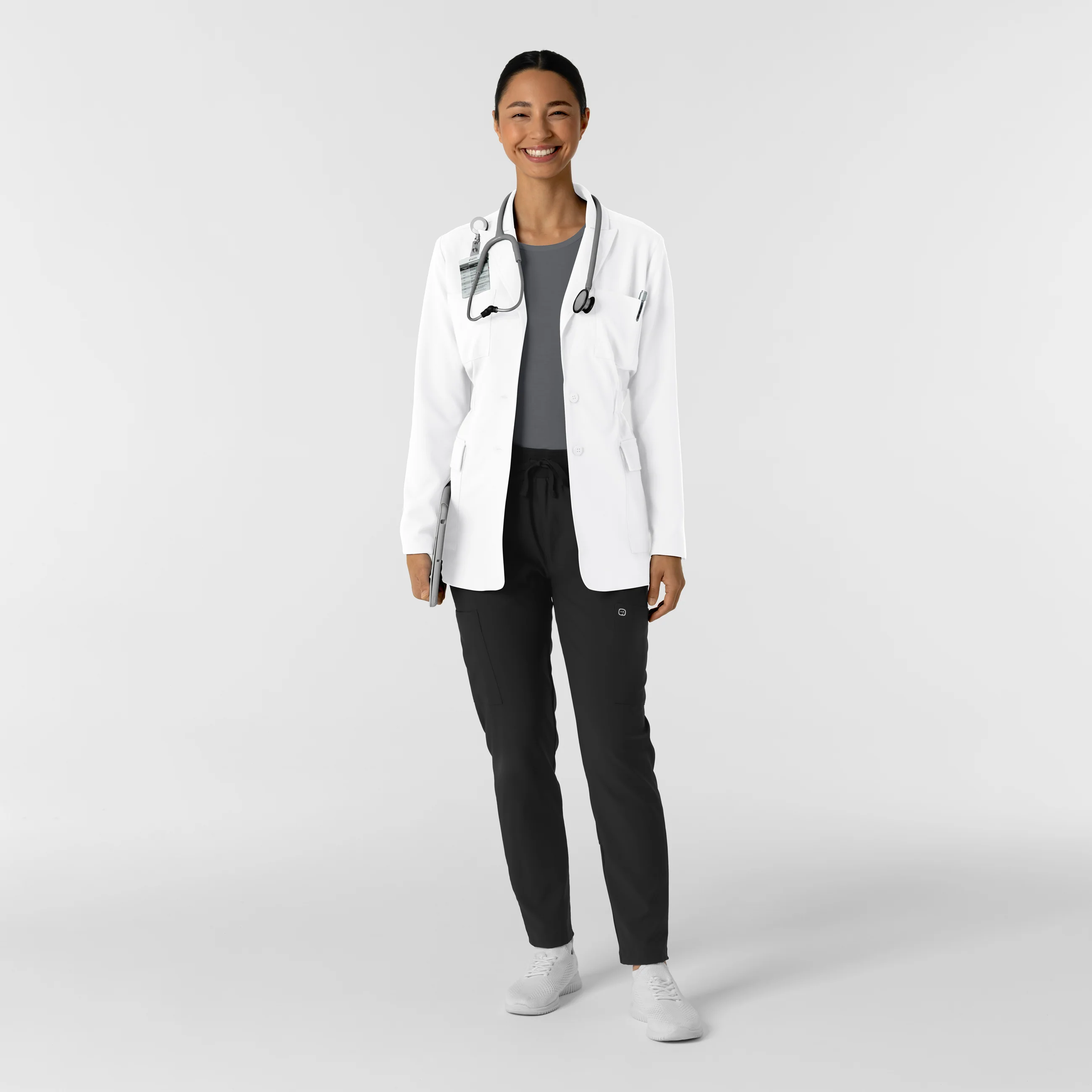 Wink Scrubs Women's Blazer Short Lab Coat - White - Image 3
