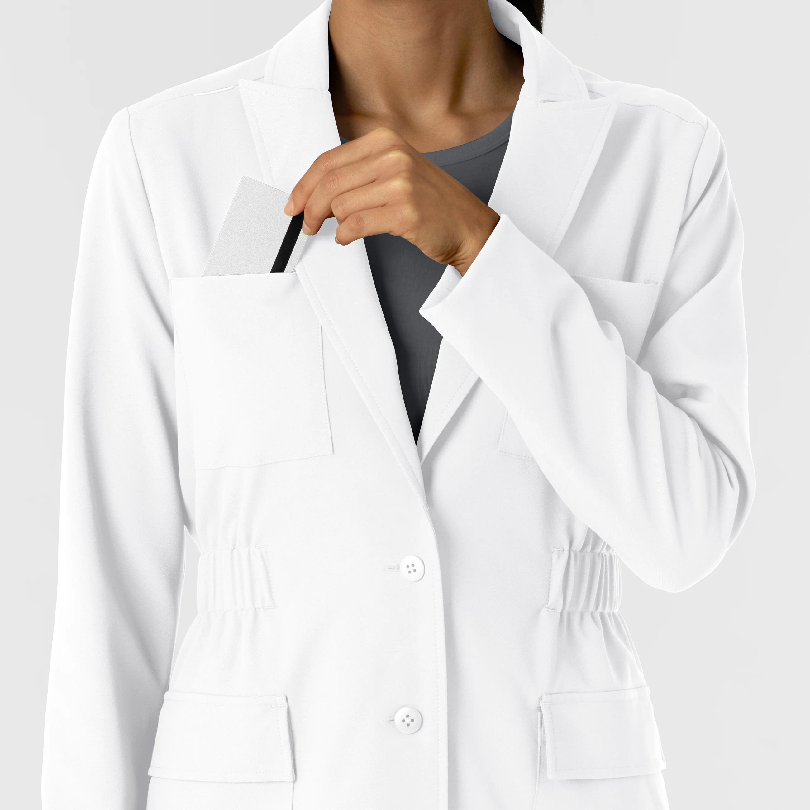 Wink Scrubs Women's Blazer Short Lab Coat - White - Image 7