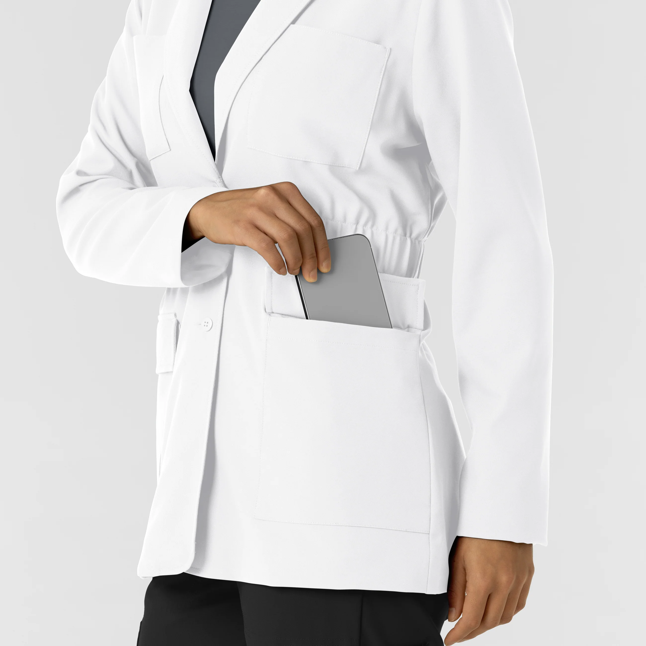 Wink Scrubs Women's Blazer Short Lab Coat - White - Image 9