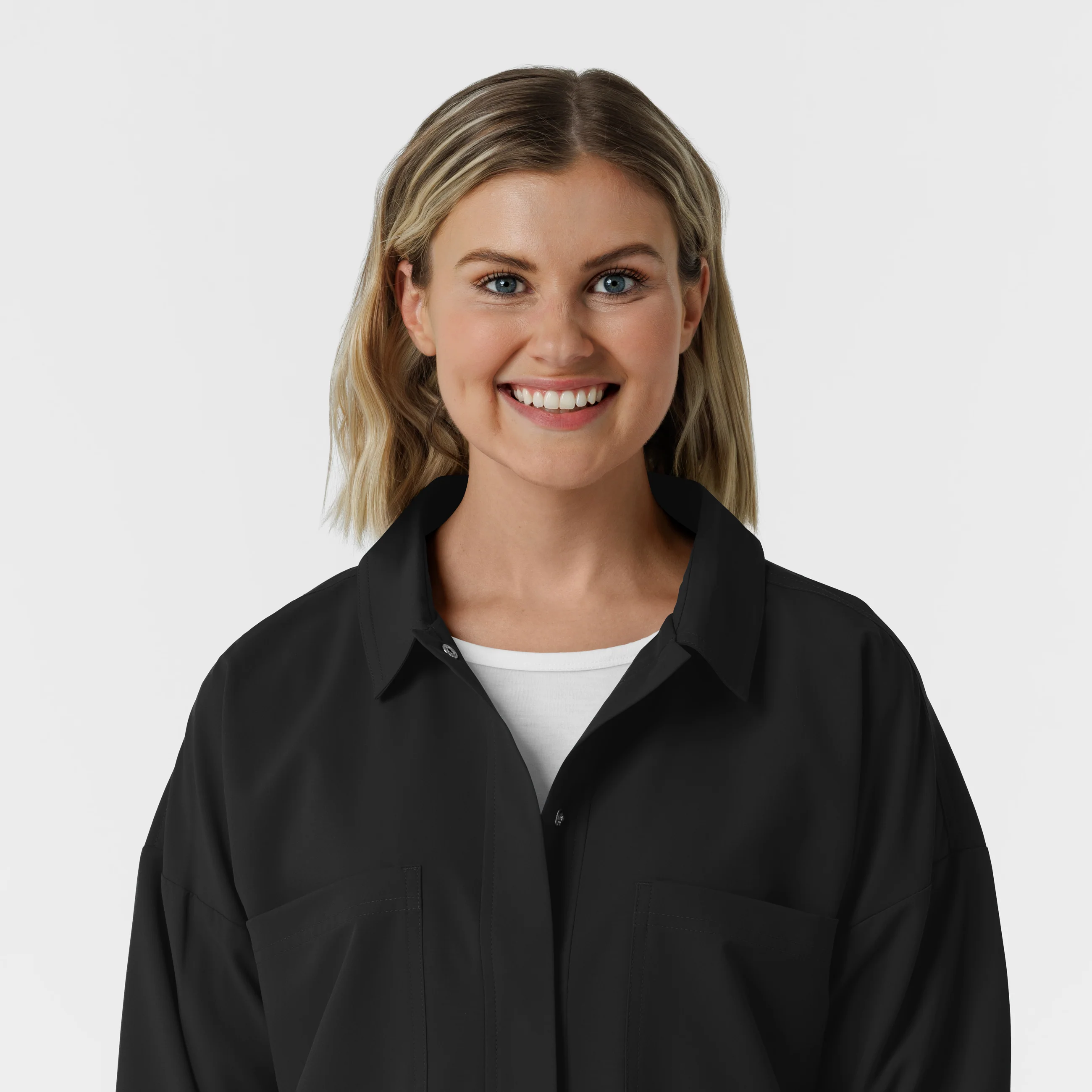NURTUR Women’s Scrub Shirt Jacket - Black - Image 6