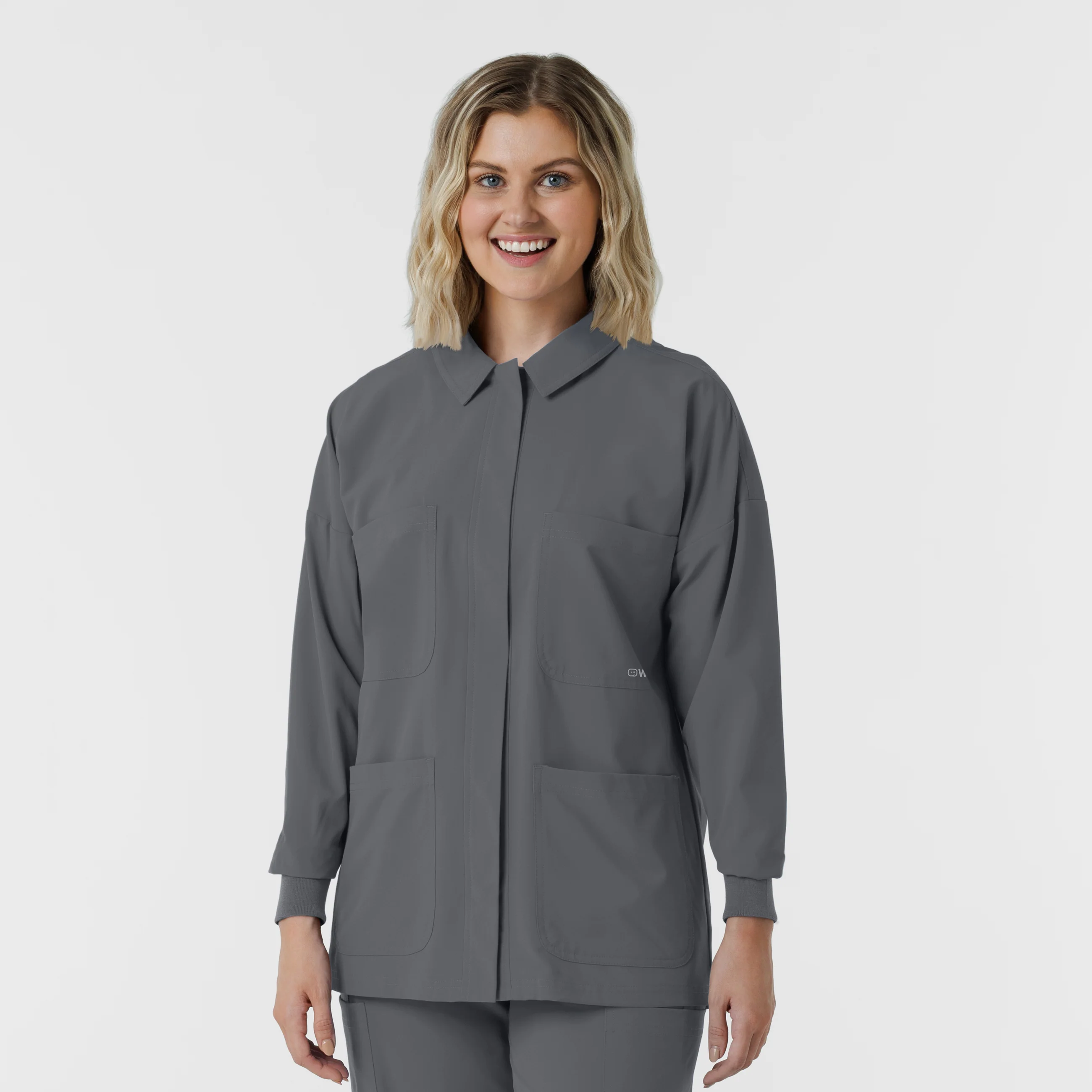 NURTUR Women’s Scrub Shirt Jacket - Pewter