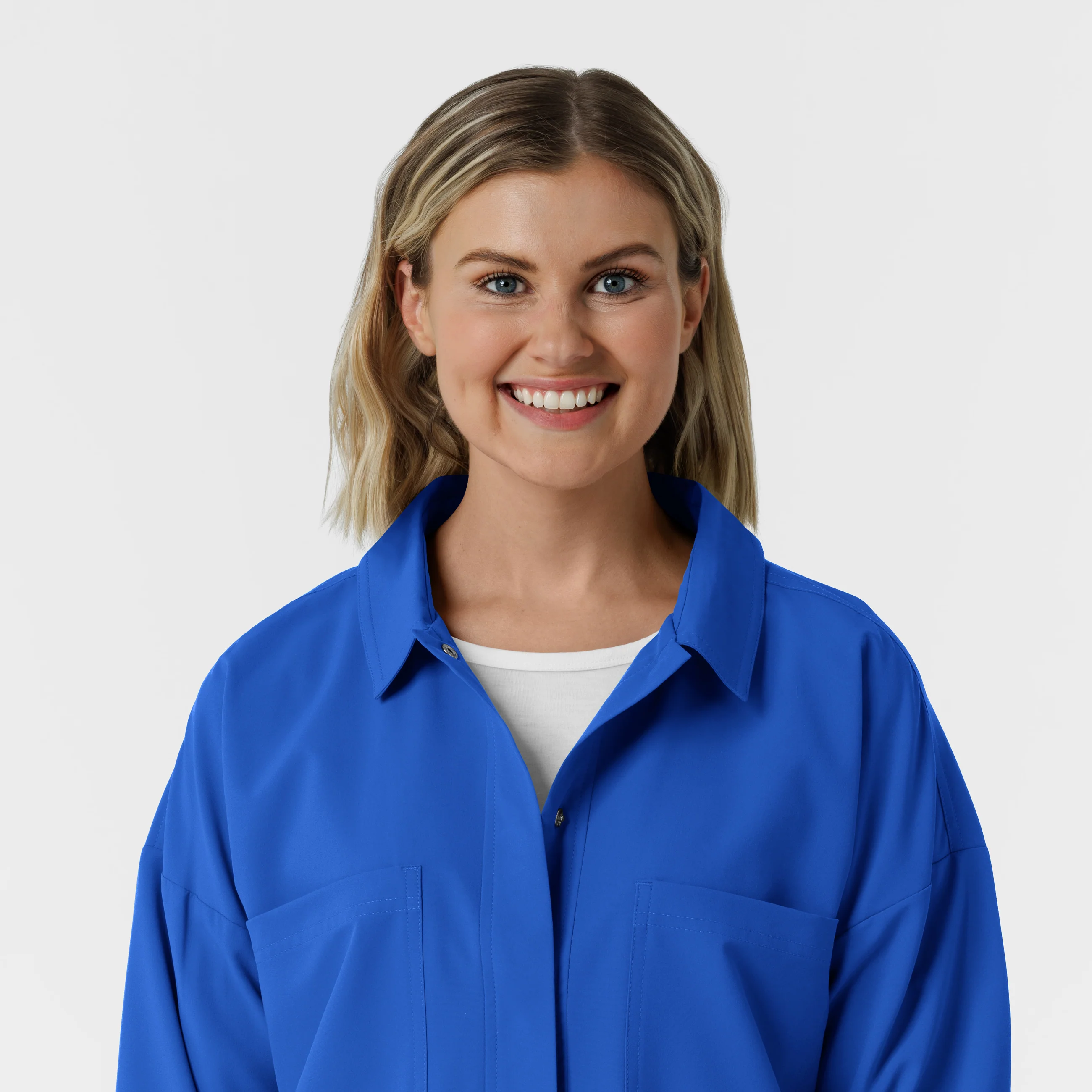 NURTUR Women’s Scrub Shirt Jacket Royal - Image 6