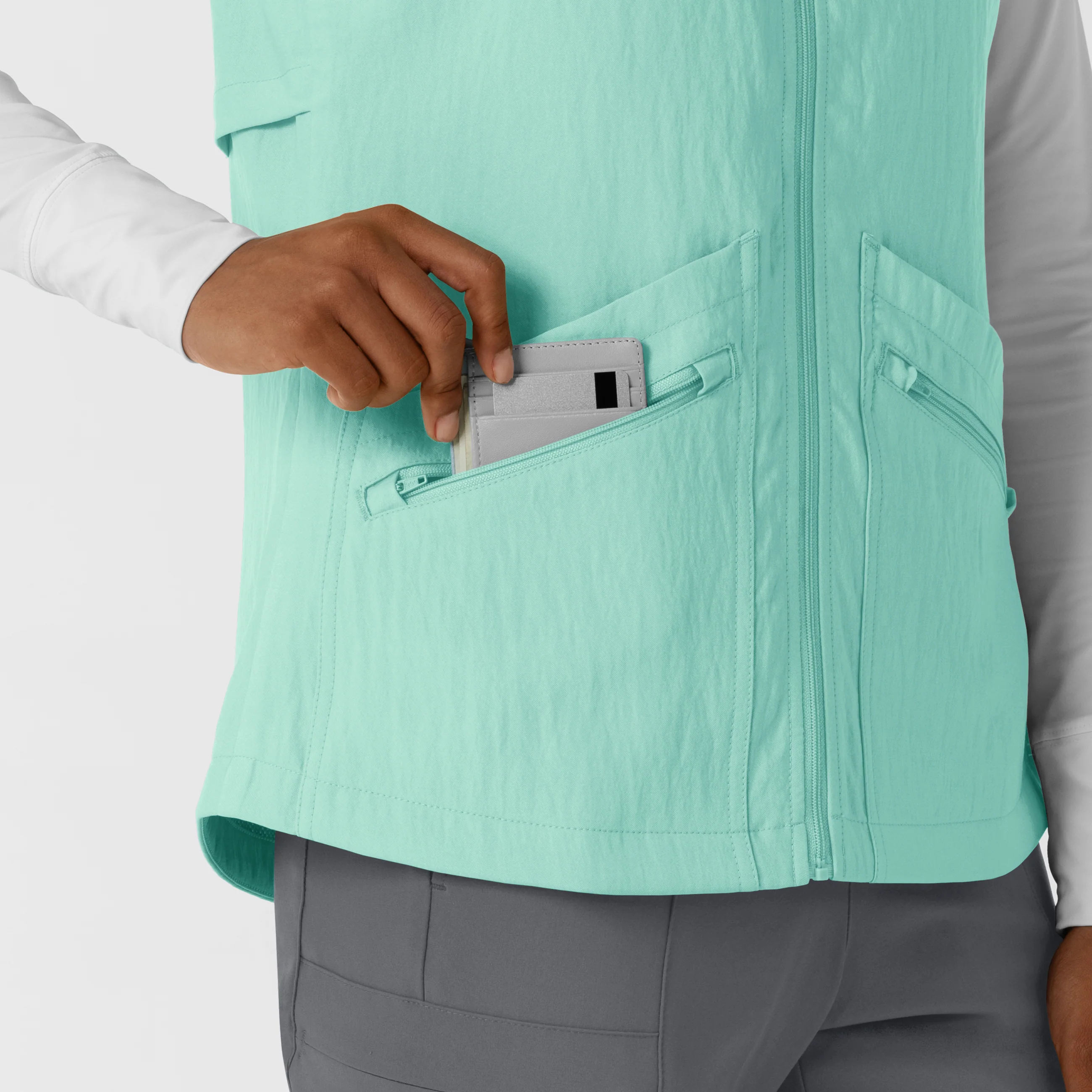 Women's Everything Everywhere Scrub Vest - Aruba Blue - Image 8